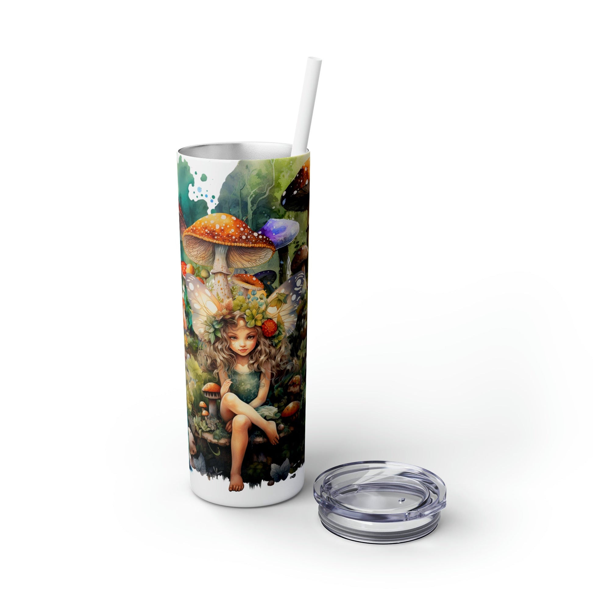 Fairy Forest Skinny Tumbler with Straw, 20oz - Moon & Starr Handcrafted Jewelry && More!