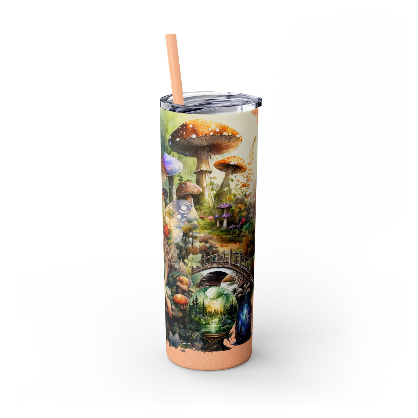 Fairy Forest Skinny Tumbler with Straw, 20oz - Moon & Starr Handcrafted Jewelry && More!