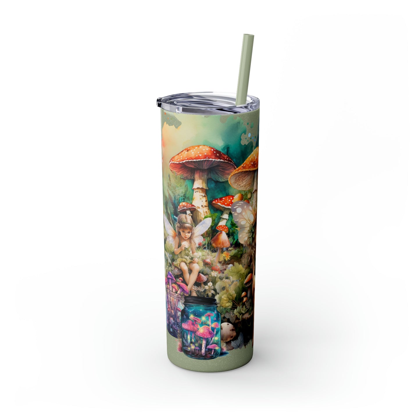 Fairy Forest Skinny Tumbler with Straw, 20oz - Moon & Starr Handcrafted Jewelry && More!