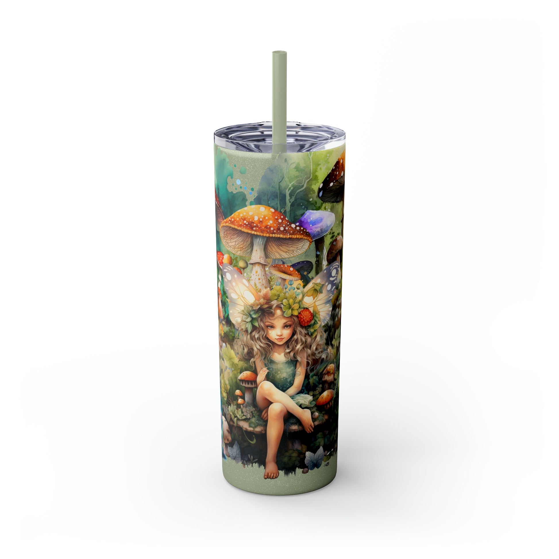 Fairy Forest Skinny Tumbler with Straw, 20oz - Moon & Starr Handcrafted Jewelry && More!