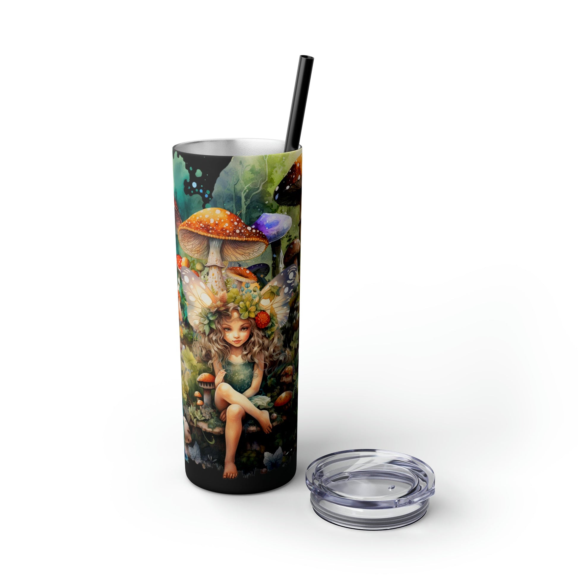 Fairy Forest Skinny Tumbler with Straw, 20oz - Moon & Starr Handcrafted Jewelry && More!