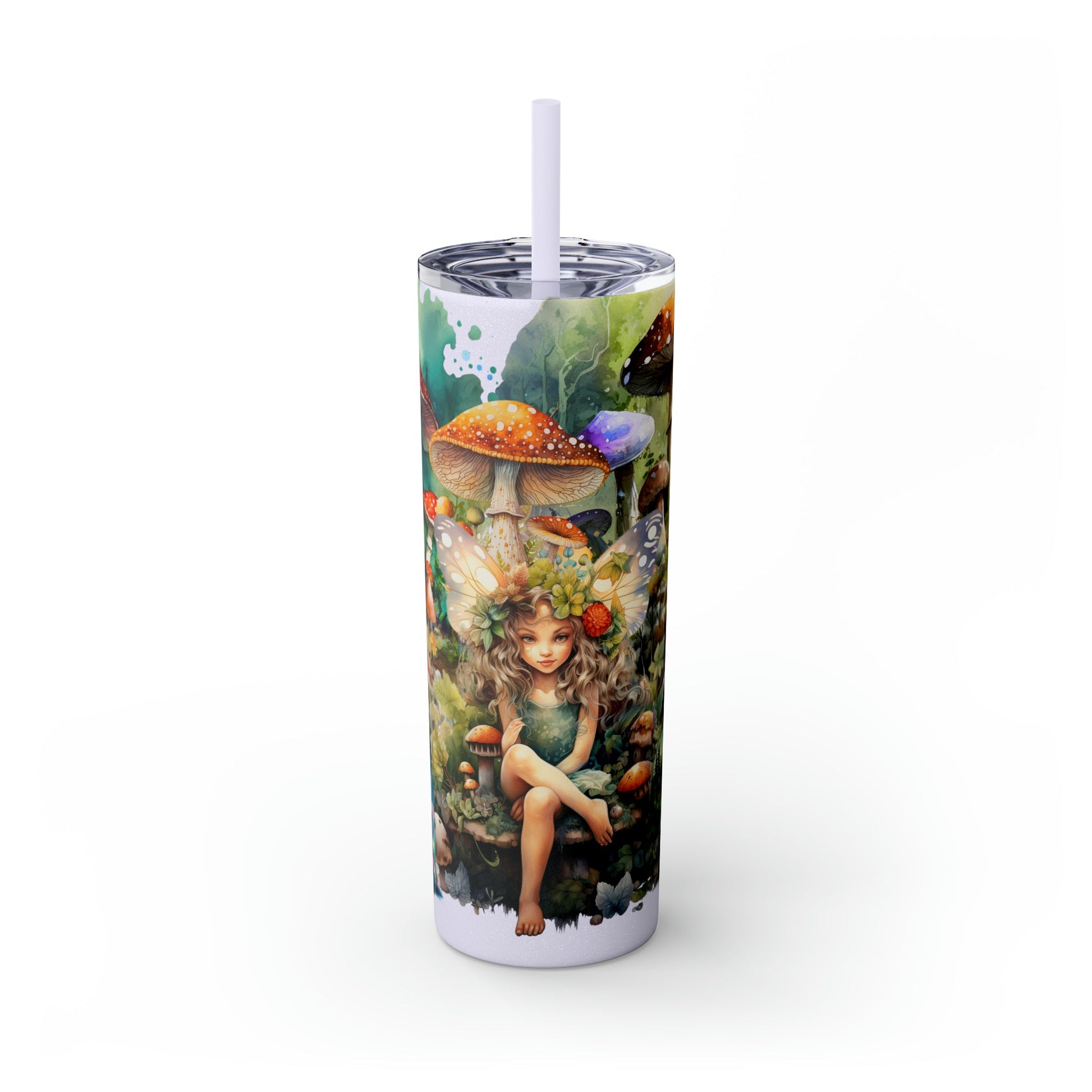 Fairy Forest Skinny Tumbler with Straw, 20oz - Moon & Starr Handcrafted Jewelry && More!