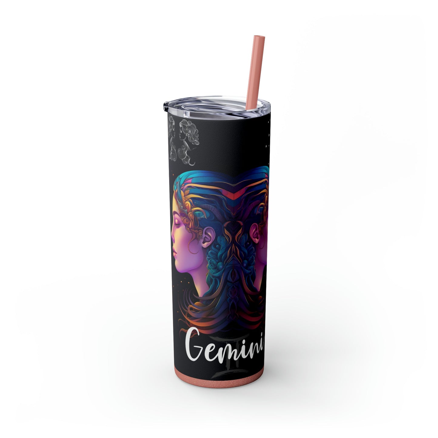 Gemini Nutrition Facts Skinny Tumbler with Straw, 20oz - Moon & Starr Handcrafted Jewelry && More!