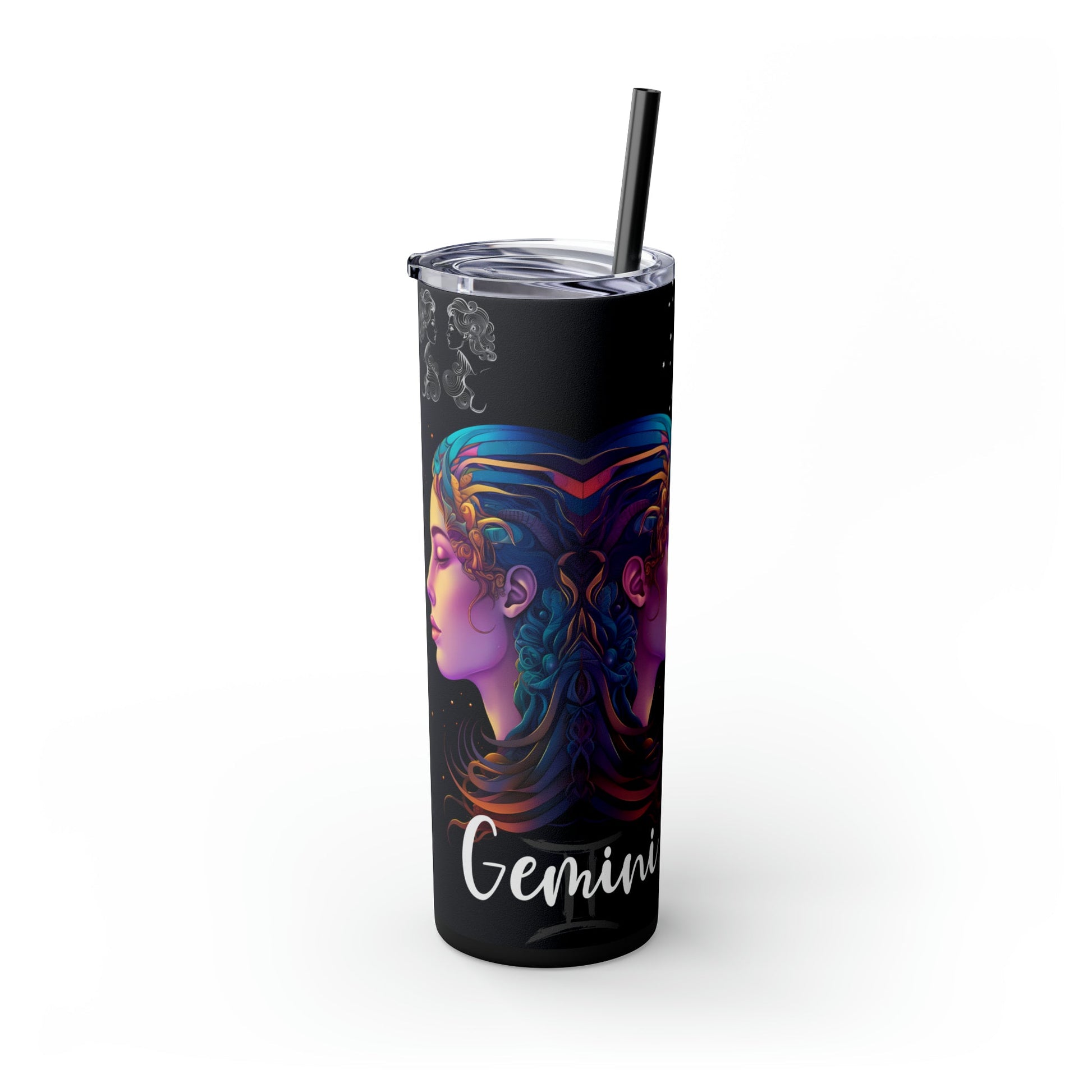 Gemini Nutrition Facts Skinny Tumbler with Straw, 20oz - Moon & Starr Handcrafted Jewelry && More!