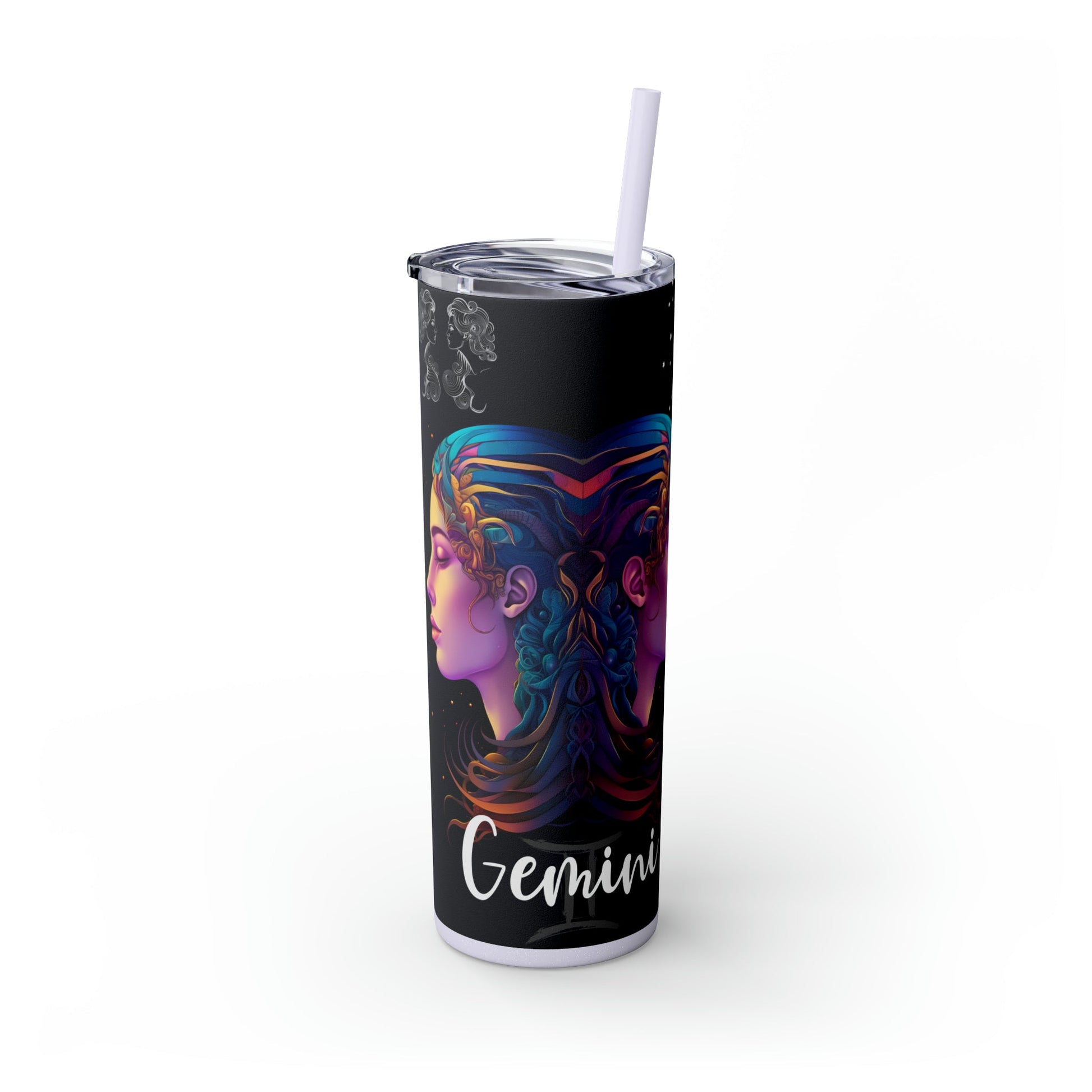 Gemini Nutrition Facts Skinny Tumbler with Straw, 20oz - Moon & Starr Handcrafted Jewelry && More!