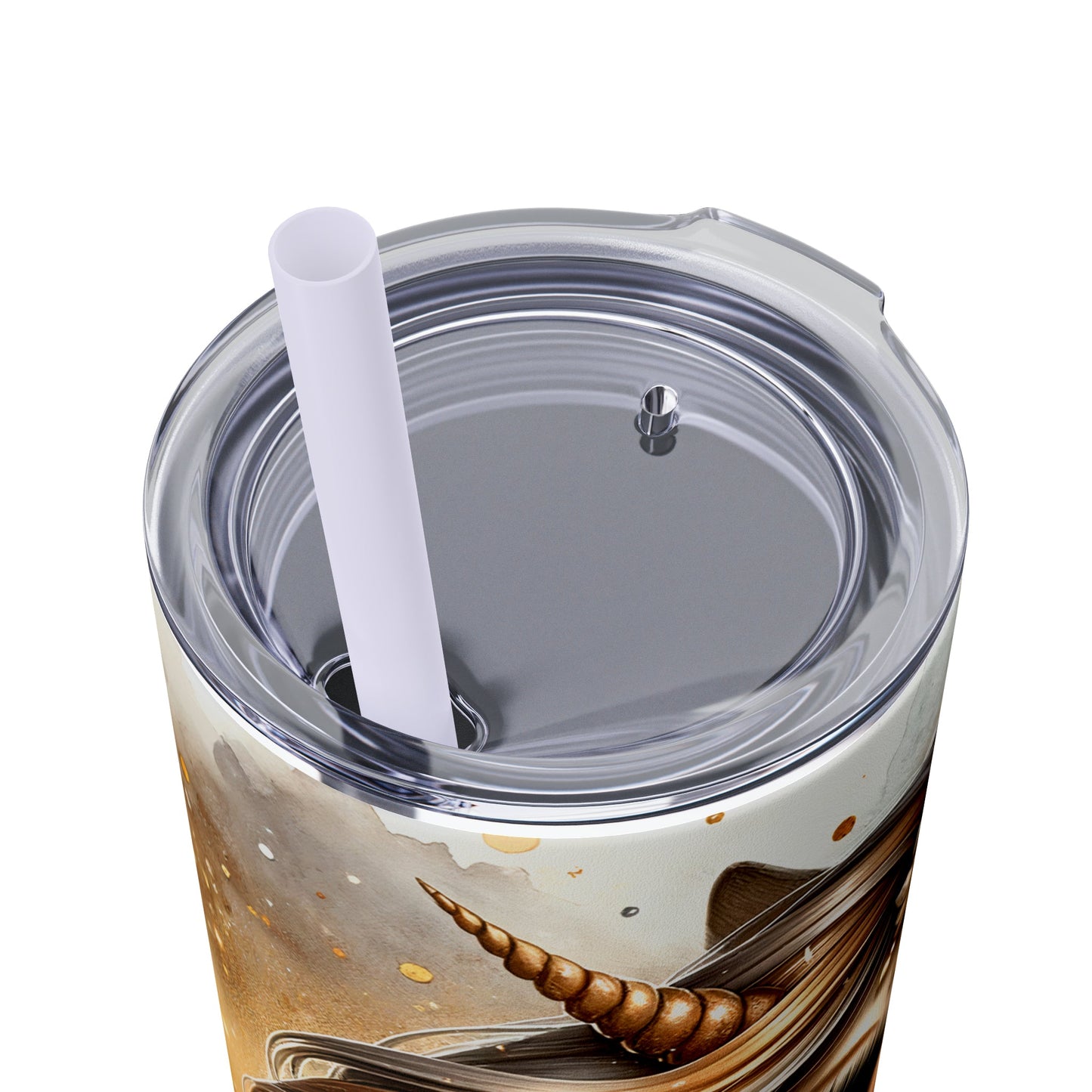 Golden Unicorn Skinny Tumbler with Straw, 20oz - Moon & Starr Handcrafted Jewelry && More!