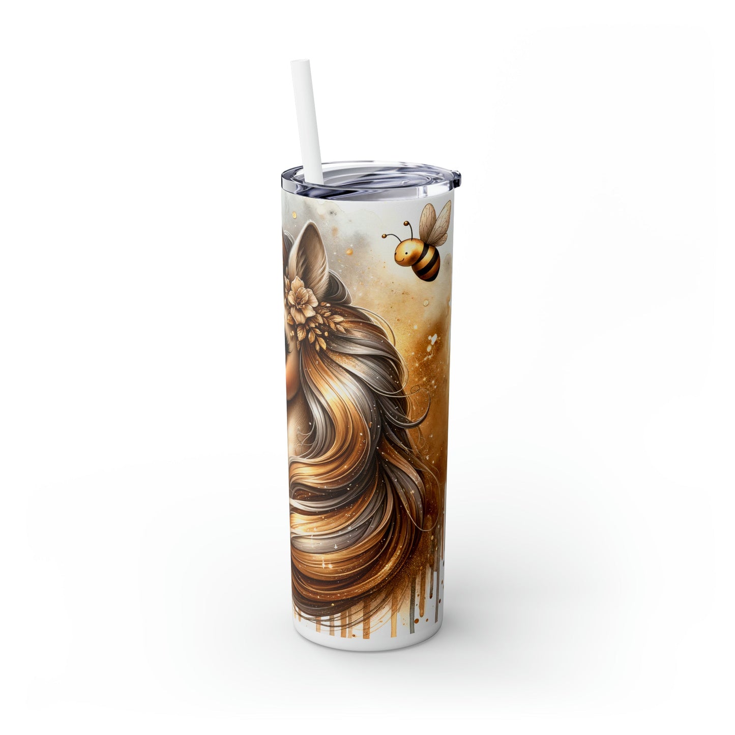 Golden Unicorn Skinny Tumbler with Straw, 20oz - Moon & Starr Handcrafted Jewelry && More!