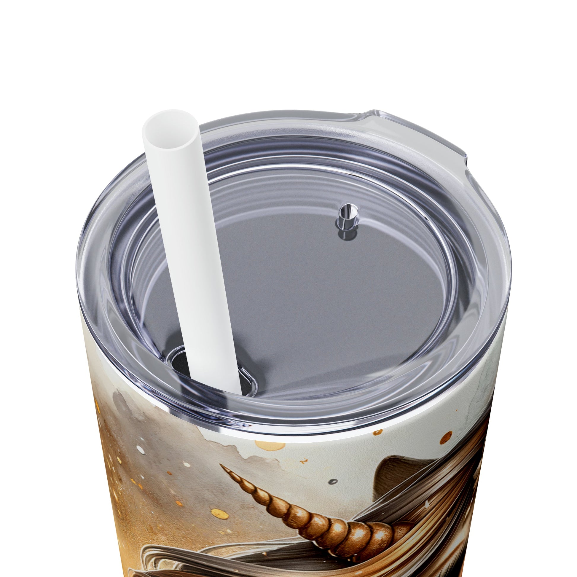Golden Unicorn Skinny Tumbler with Straw, 20oz - Moon & Starr Handcrafted Jewelry && More!