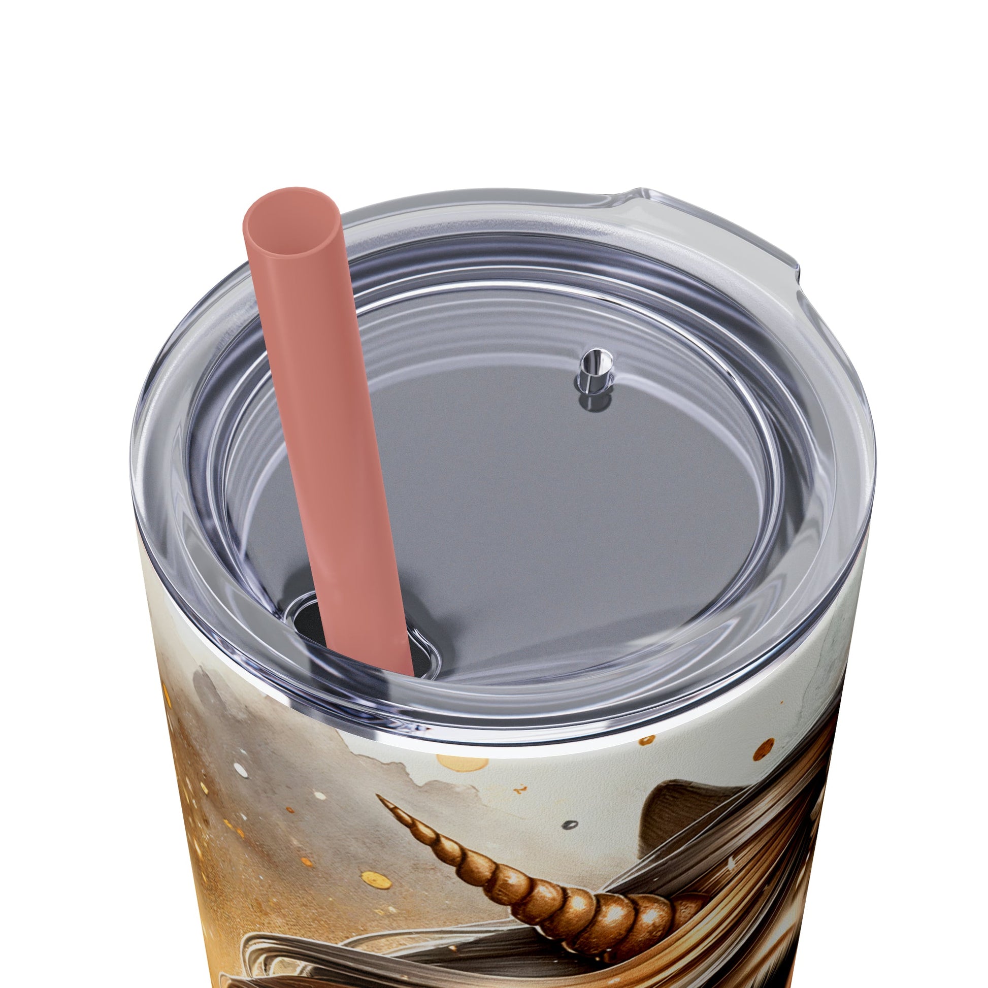 Golden Unicorn Skinny Tumbler with Straw, 20oz - Moon & Starr Handcrafted Jewelry && More!