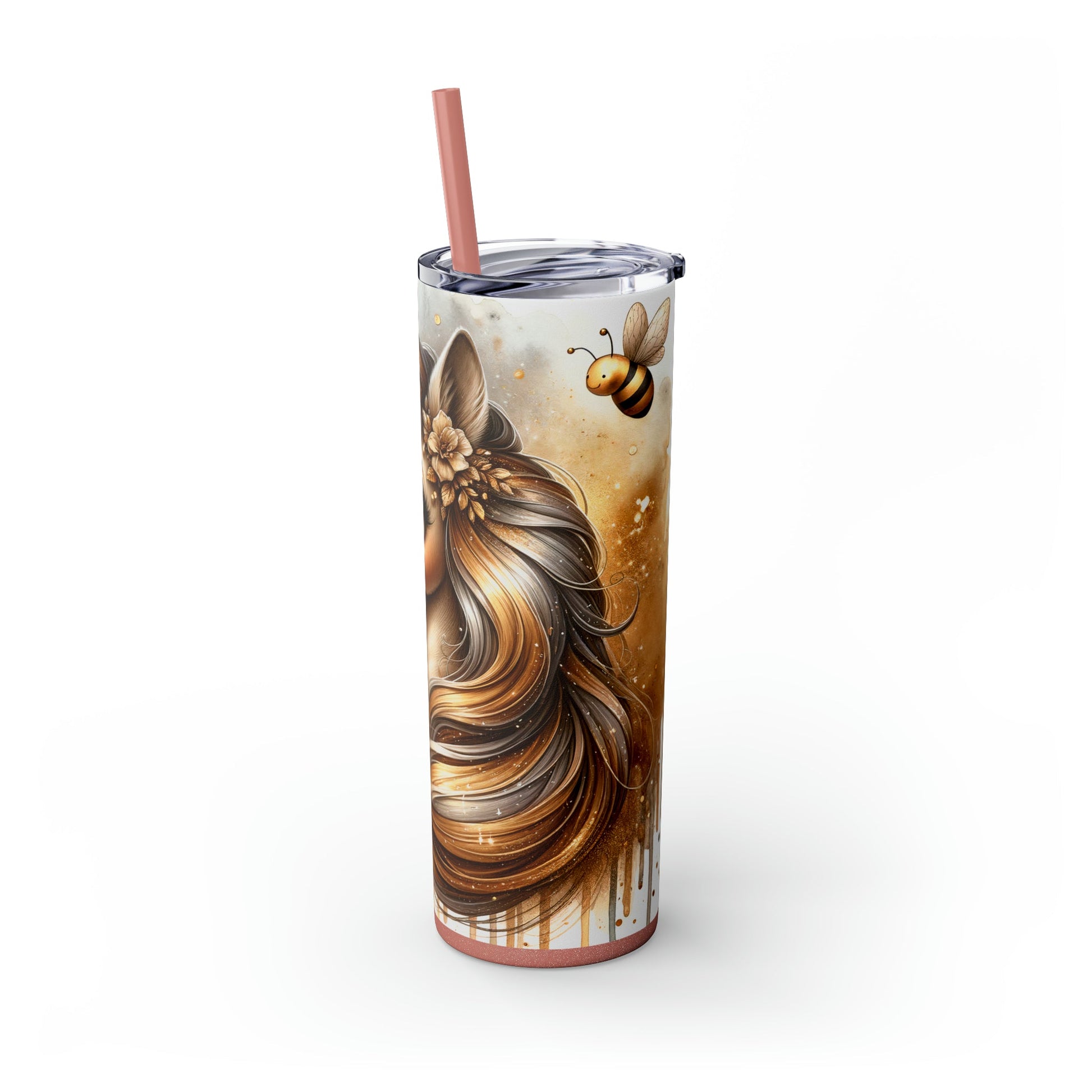 Golden Unicorn Skinny Tumbler with Straw, 20oz - Moon & Starr Handcrafted Jewelry && More!