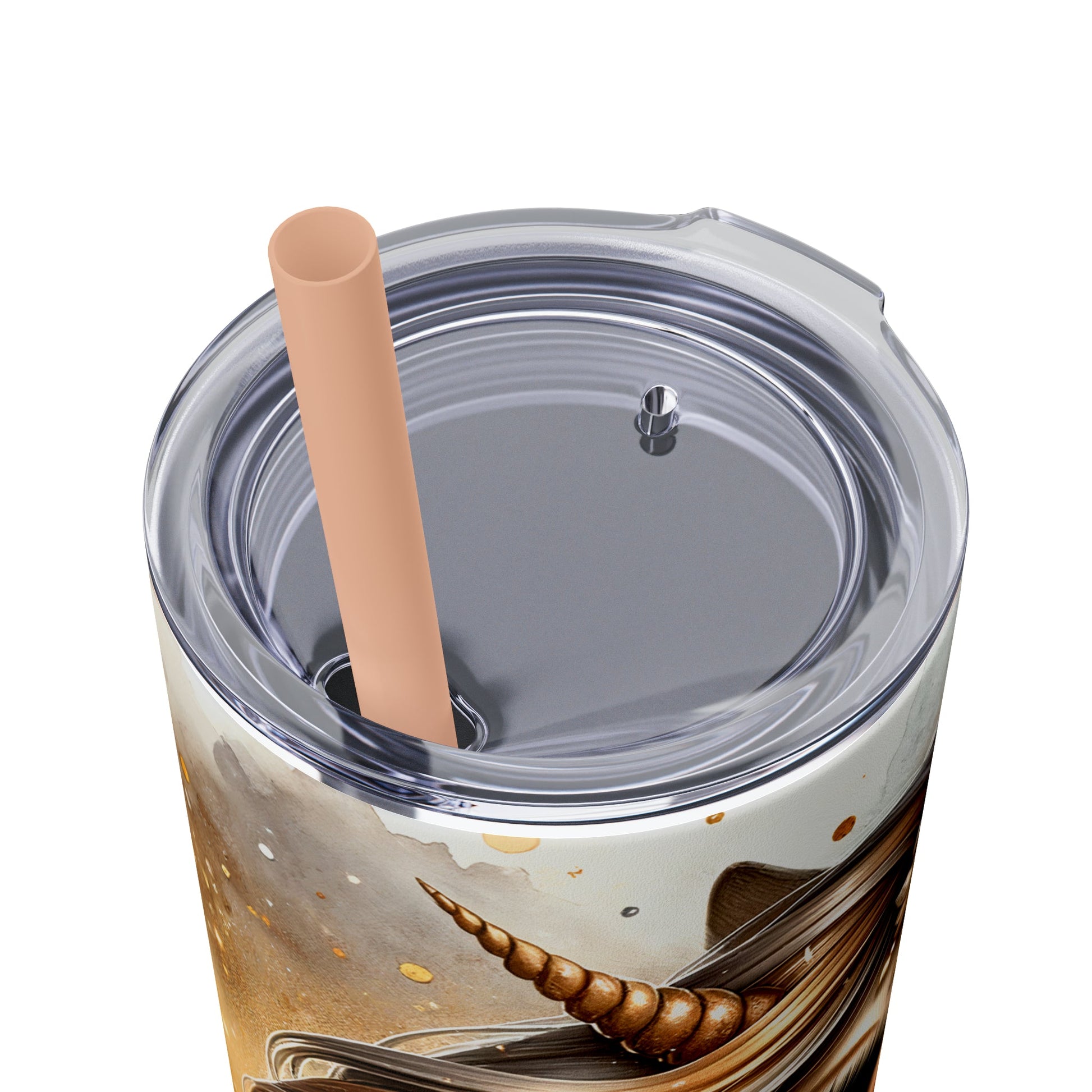 Golden Unicorn Skinny Tumbler with Straw, 20oz - Moon & Starr Handcrafted Jewelry && More!