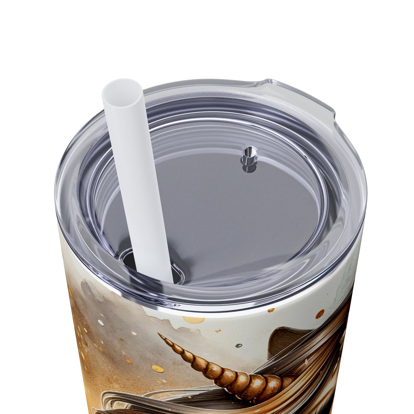 Golden Unicorn Skinny Tumbler with Straw, 20oz - Moon & Starr Handcrafted Jewelry && More!