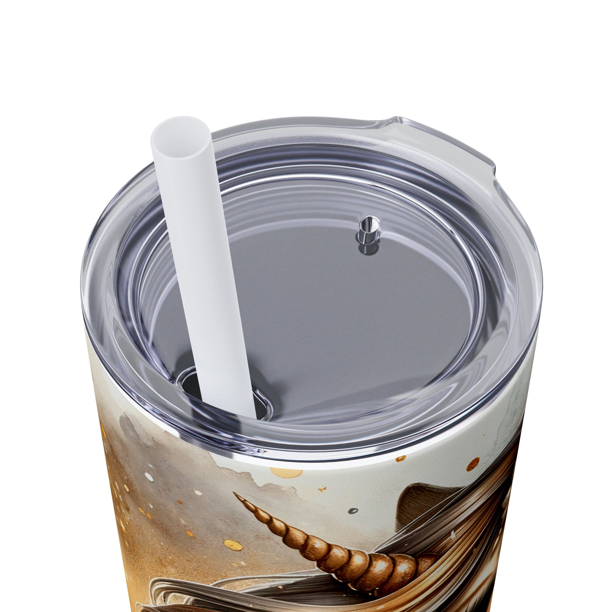 Golden Unicorn Skinny Tumbler with Straw, 20oz - Moon & Starr Handcrafted Jewelry && More!
