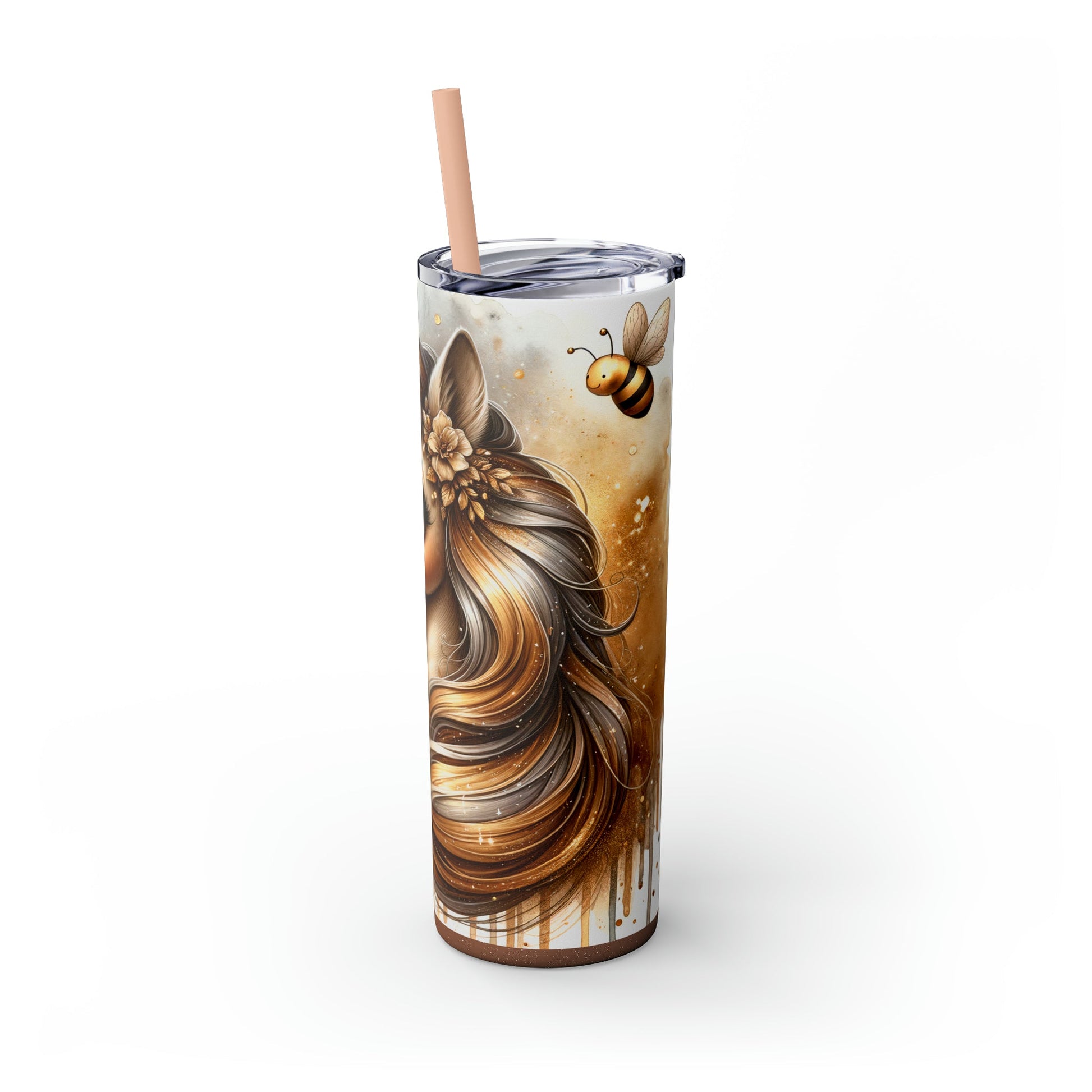 Golden Unicorn Skinny Tumbler with Straw, 20oz - Moon & Starr Handcrafted Jewelry && More!