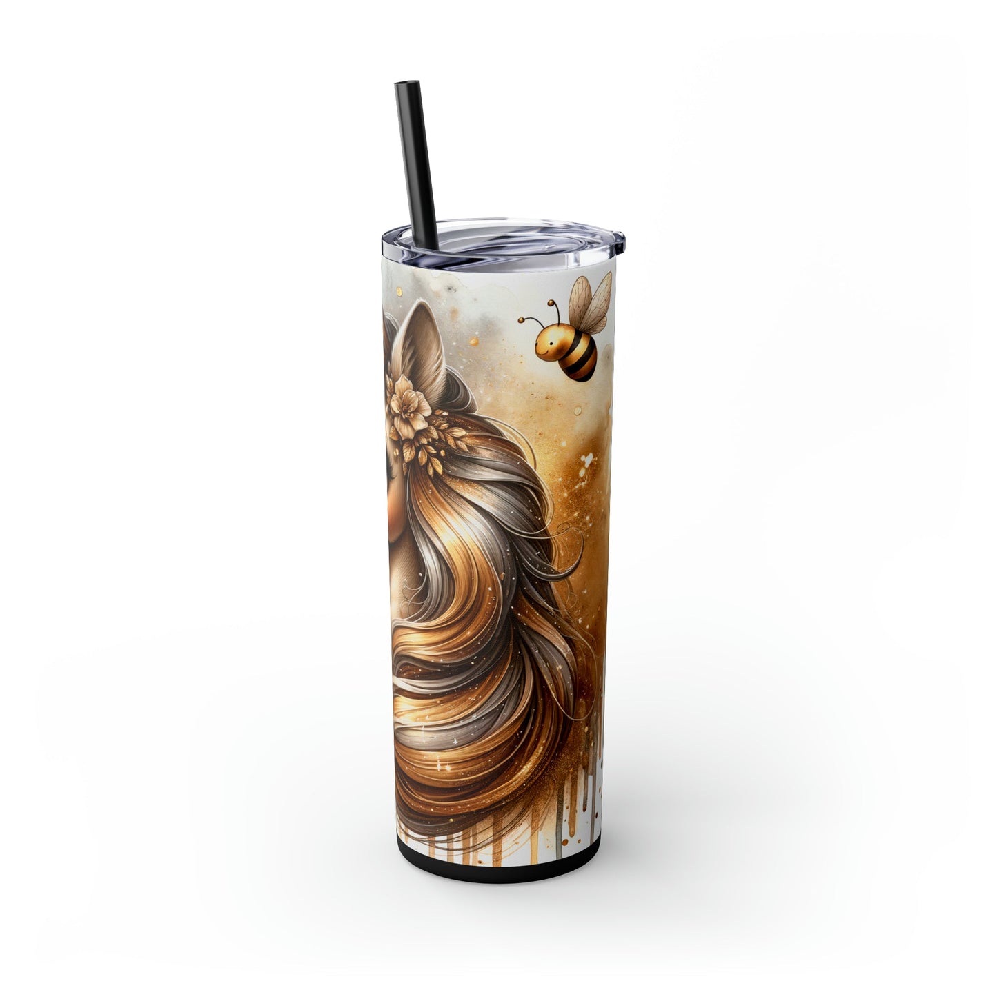 Golden Unicorn Skinny Tumbler with Straw, 20oz - Moon & Starr Handcrafted Jewelry && More!
