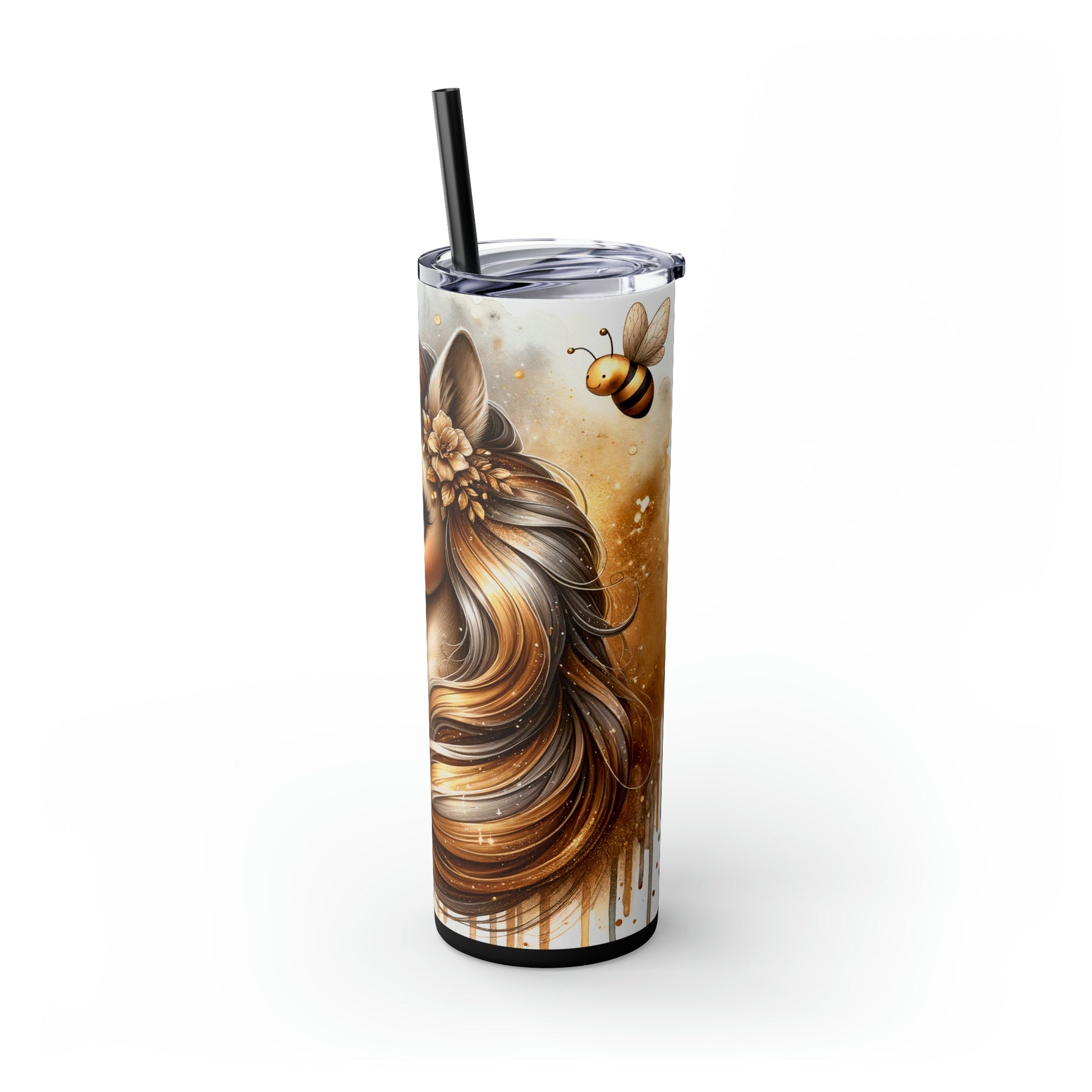Golden Unicorn Skinny Tumbler with Straw, 20oz - Moon & Starr Handcrafted Jewelry && More!