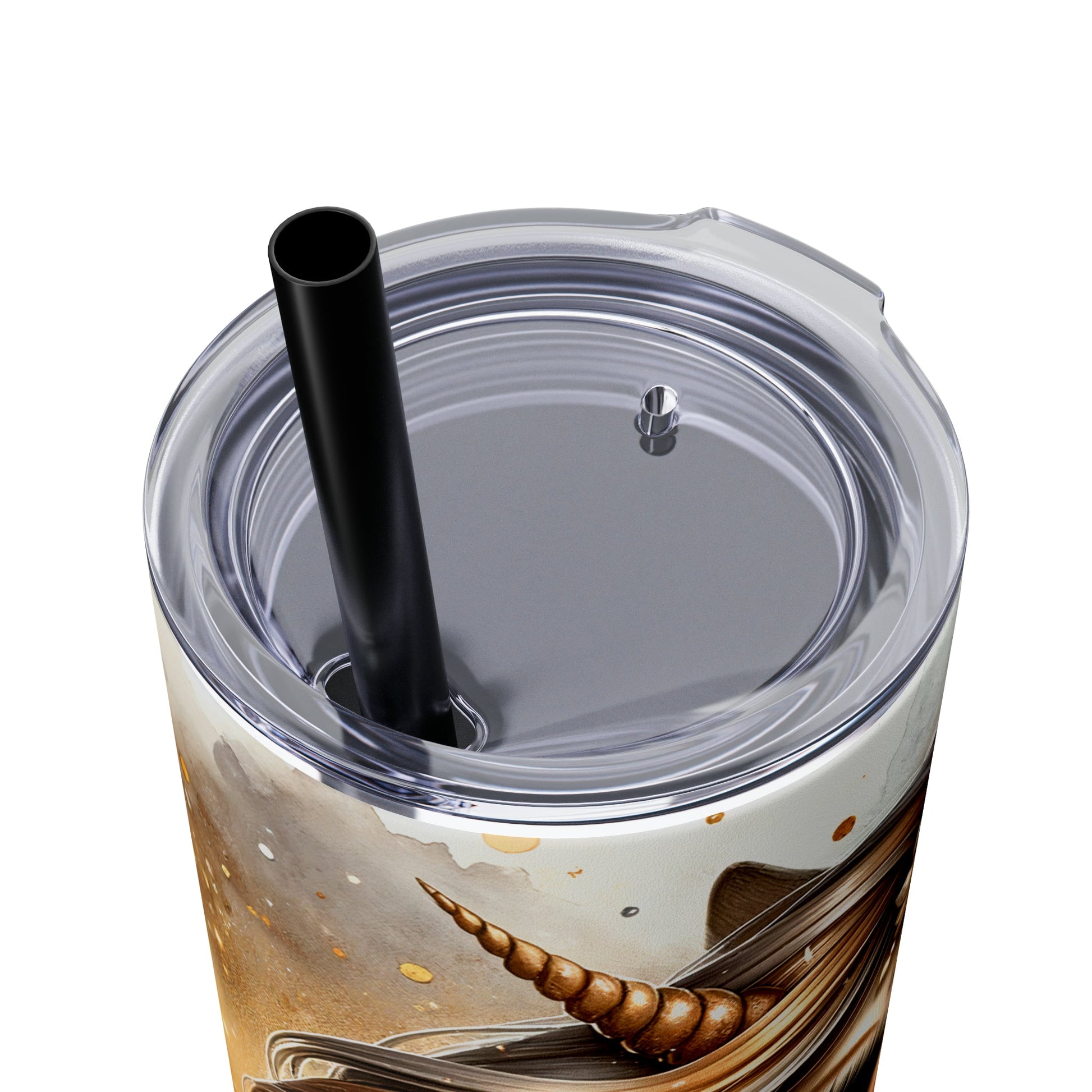 Golden Unicorn Skinny Tumbler with Straw, 20oz - Moon & Starr Handcrafted Jewelry && More!
