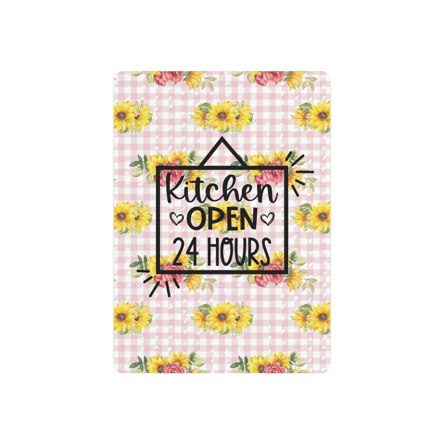 Kitchen Open Metal Art Sign With Plaid and Bees - Moon & Starr Handcrafted Jewelry && More!