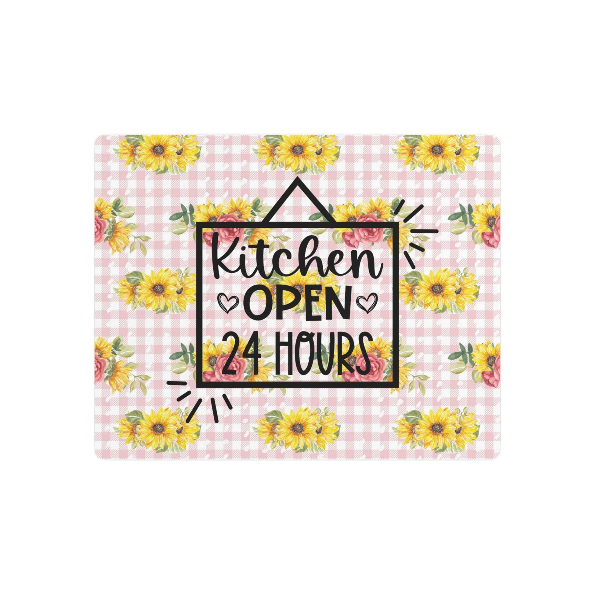 Kitchen Open Metal Art Sign With Plaid and Bees - Moon & Starr Handcrafted Jewelry && More!