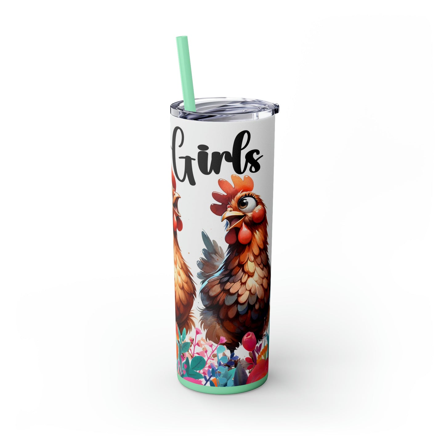 Let's Go Girls Funny Chicken Skinny Tumbler with Straw, 20oz - Moon & Starr Handcrafted Jewelry && More!