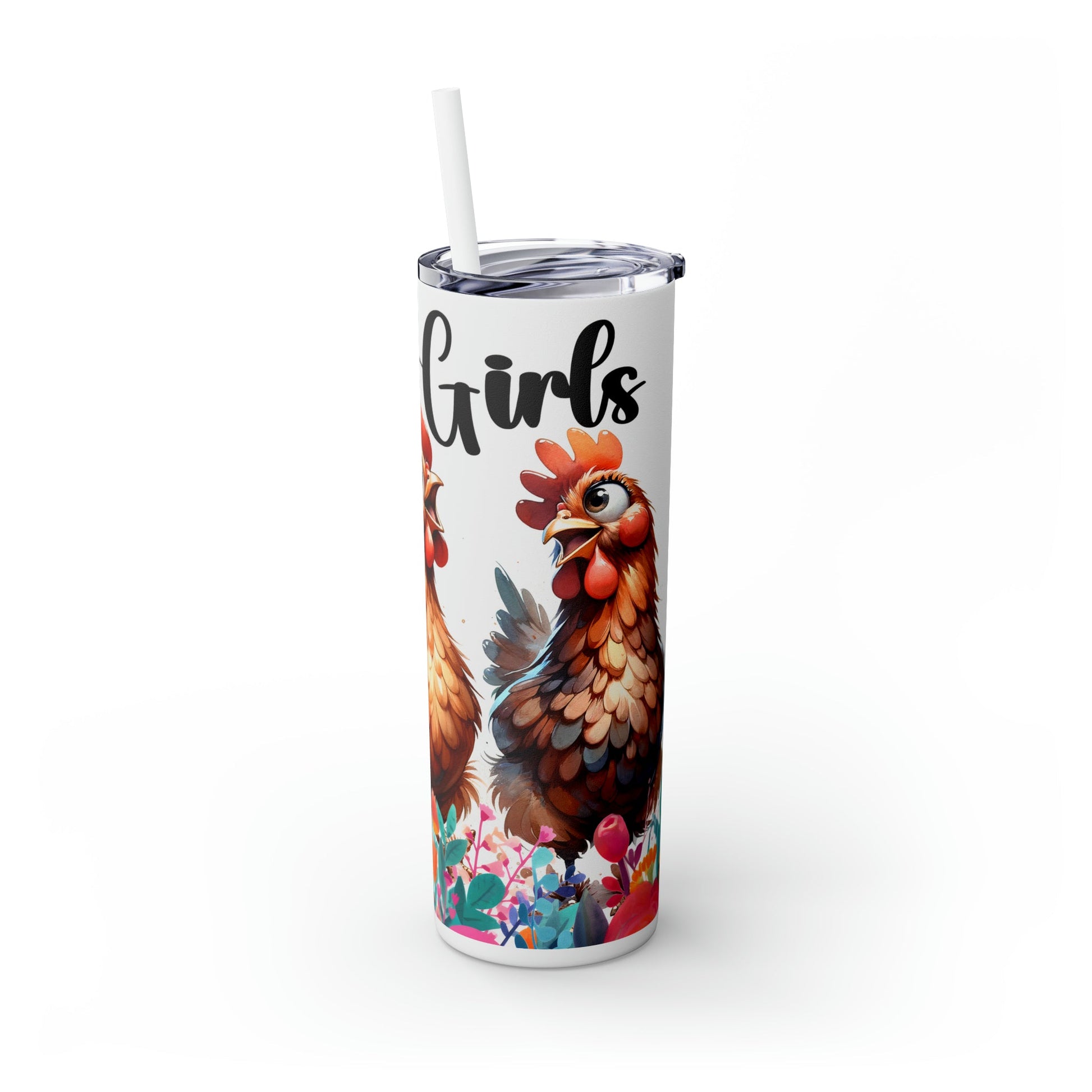 Let's Go Girls Funny Chicken Skinny Tumbler with Straw, 20oz - Moon & Starr Handcrafted Jewelry && More!