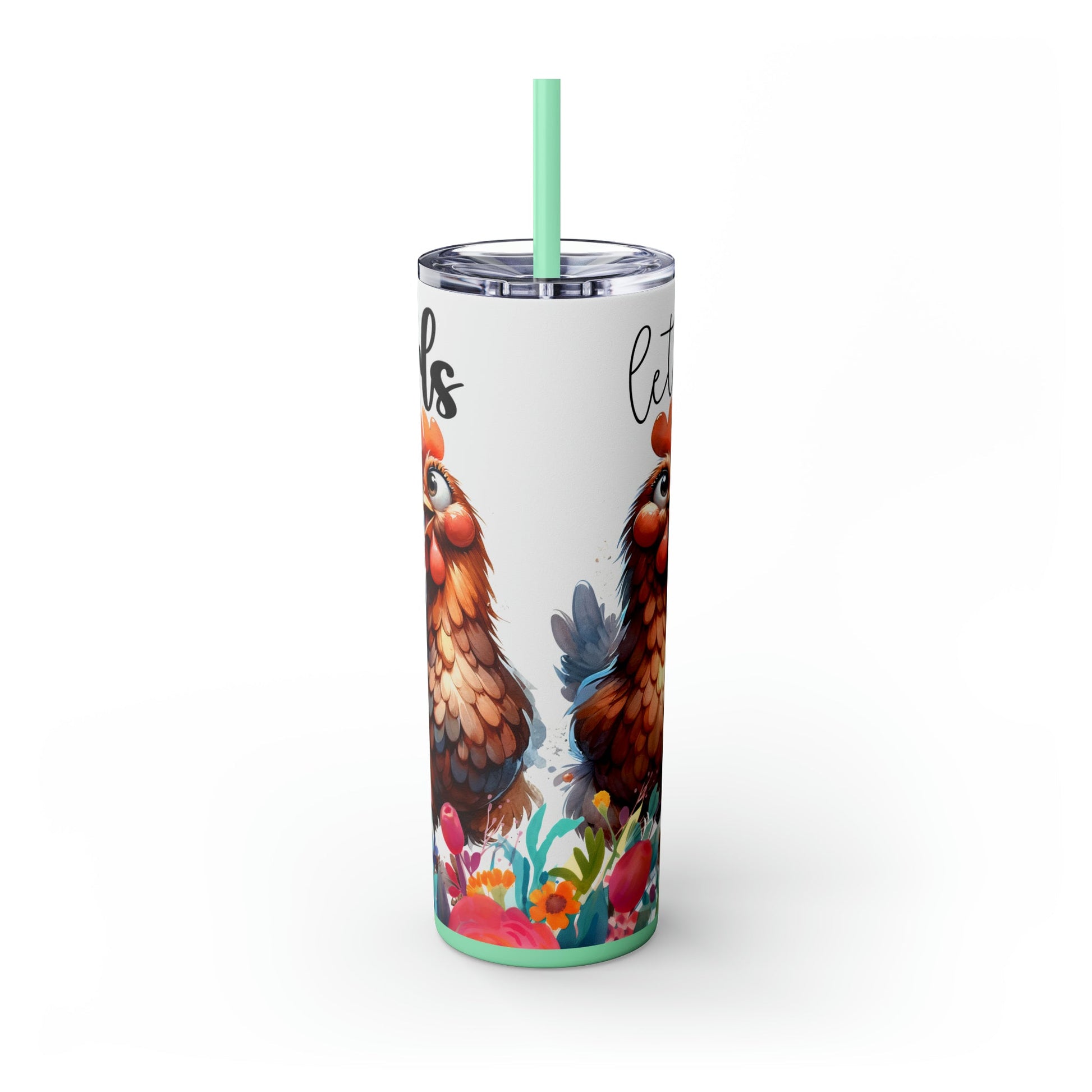 Let's Go Girls Funny Chicken Skinny Tumbler with Straw, 20oz - Moon & Starr Handcrafted Jewelry && More!