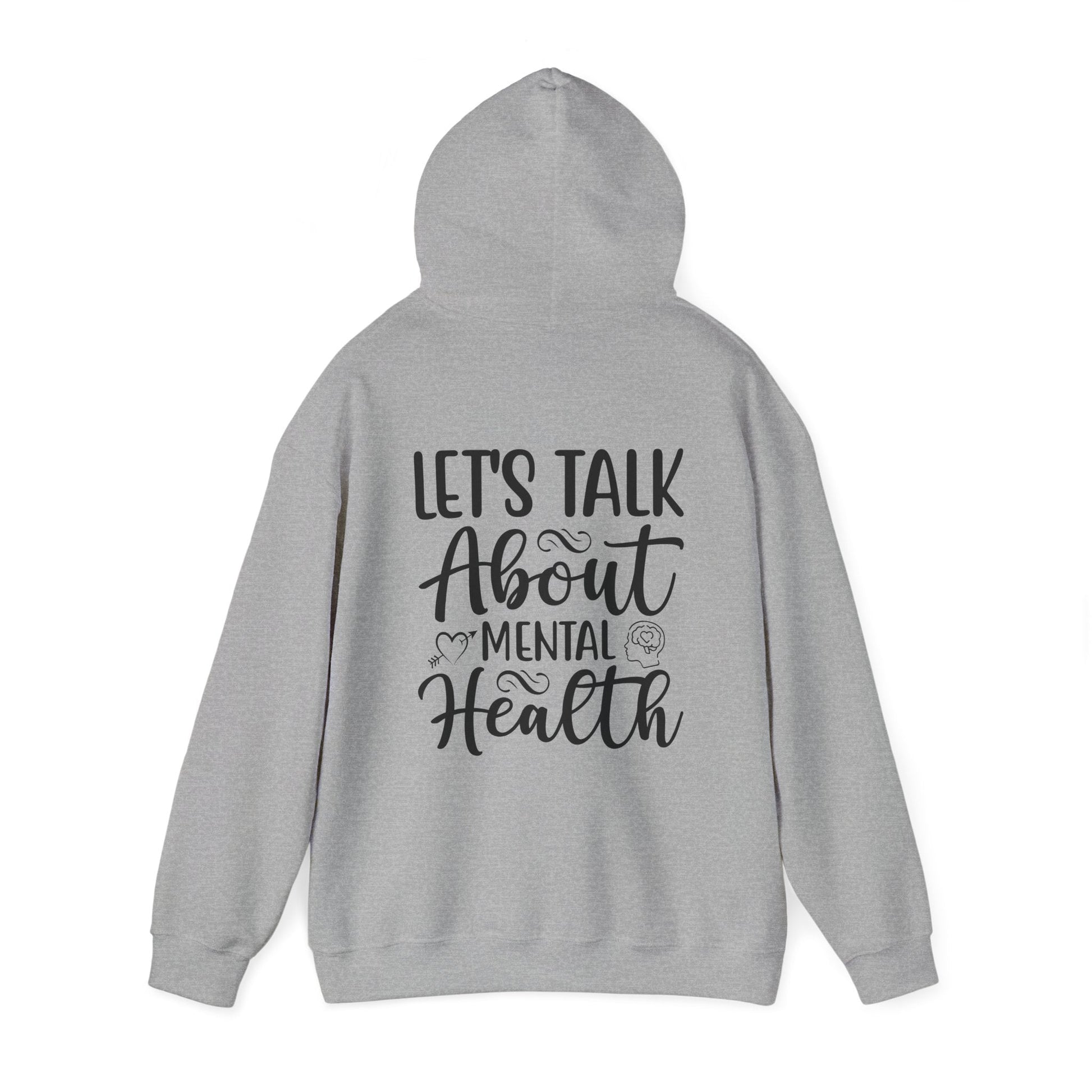 "Lets talk about mental health" Unisex Heavy Blend™ Hooded Sweatshirt - Moon & Starr Handcrafted Jewelry && More!