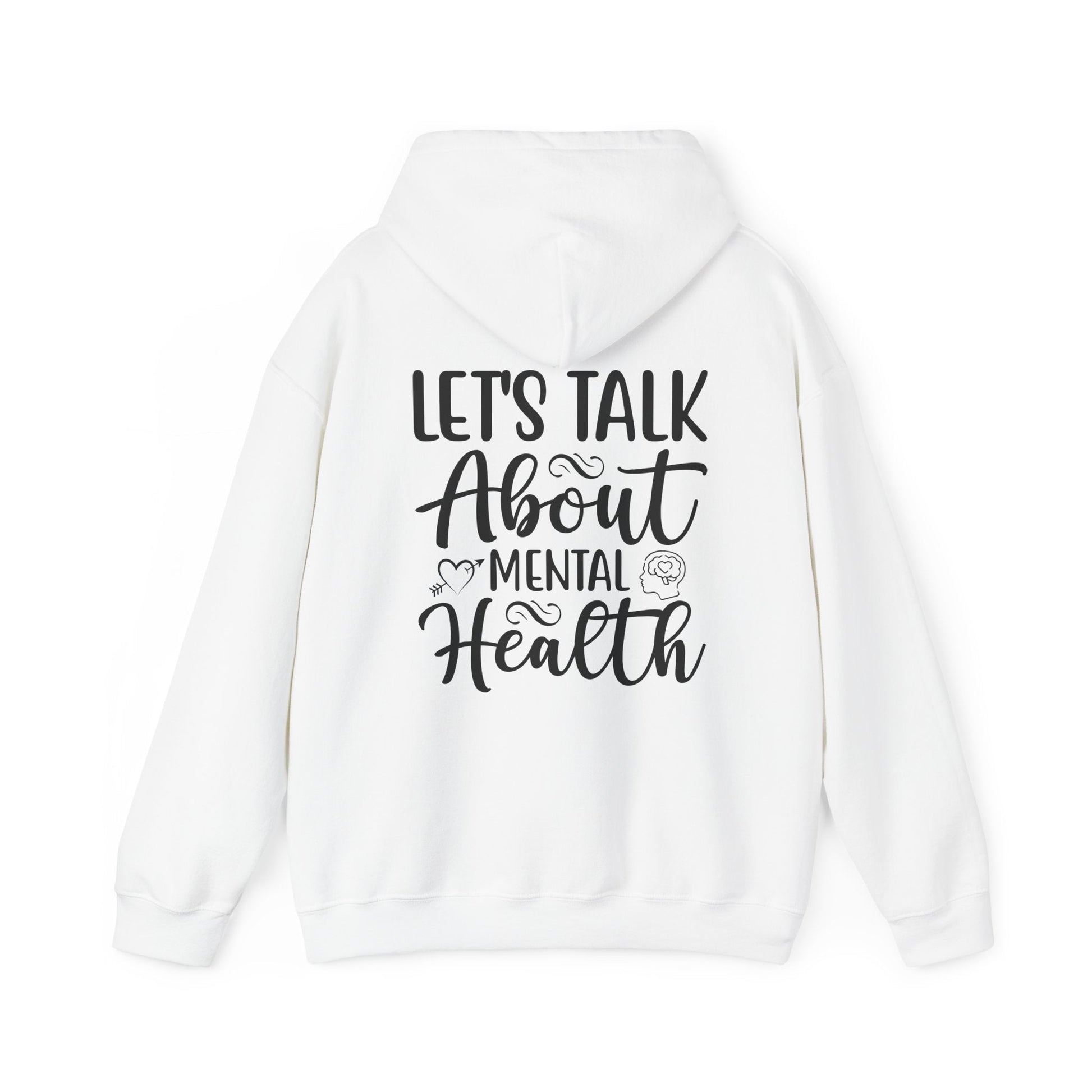 "Lets talk about mental health" Unisex Heavy Blend™ Hooded Sweatshirt - Moon & Starr Handcrafted Jewelry && More!