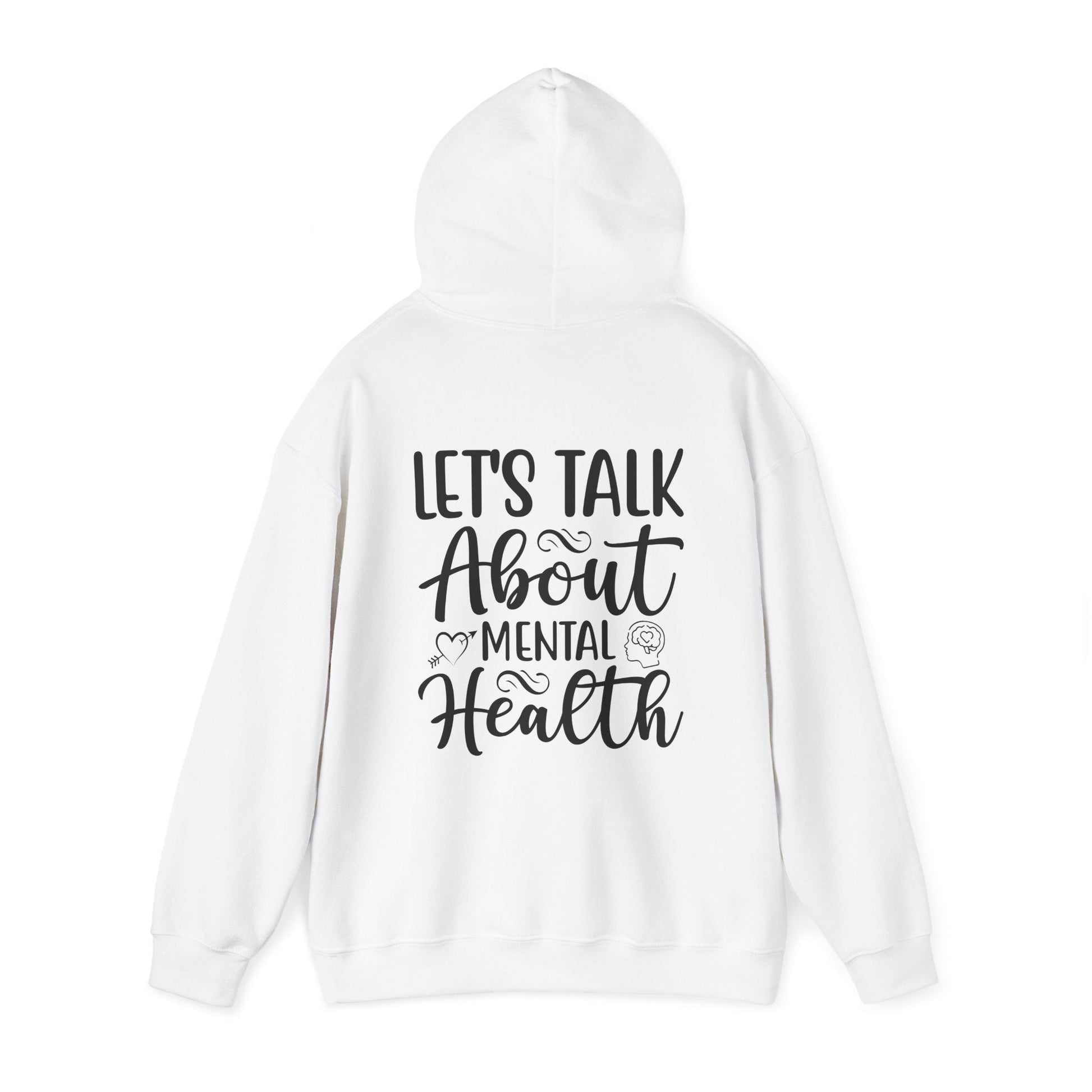 "Lets talk about mental health" Unisex Heavy Blend™ Hooded Sweatshirt - Moon & Starr Handcrafted Jewelry && More!