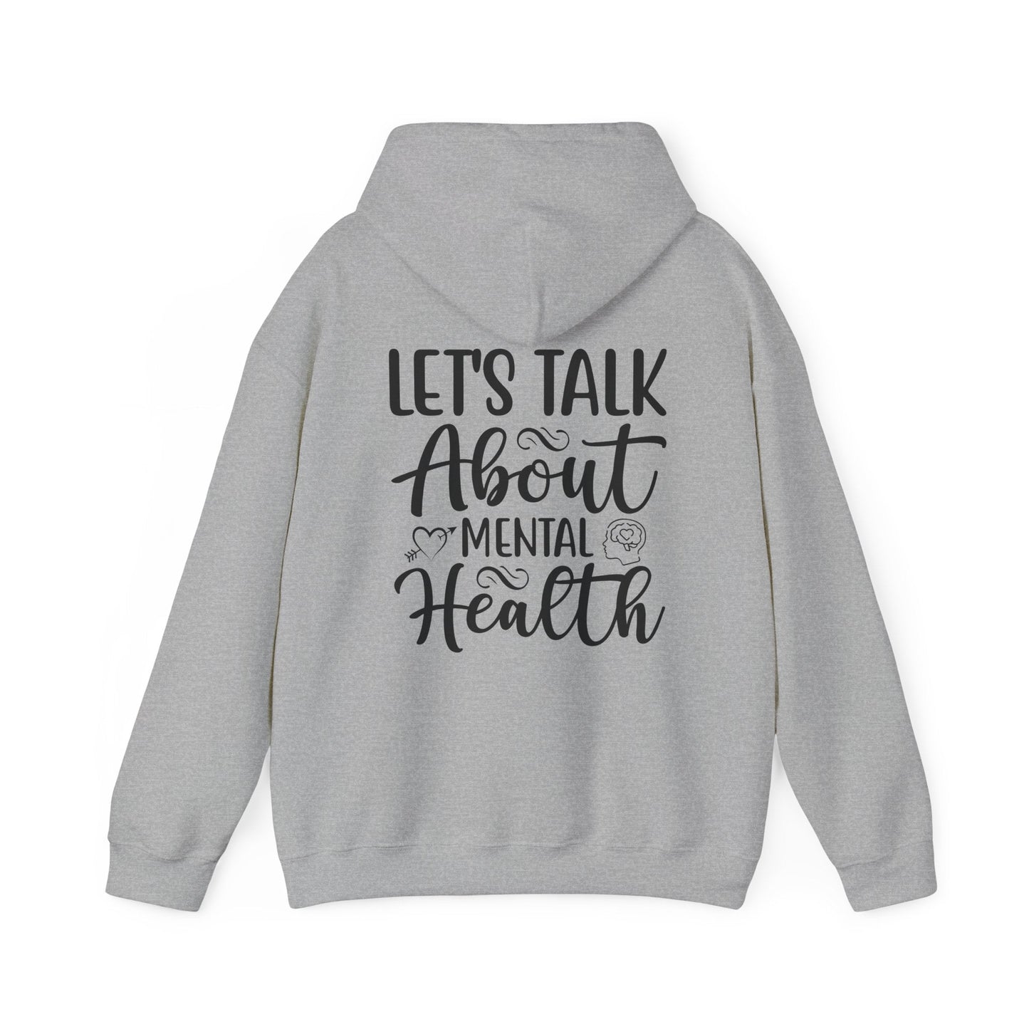 "Lets talk about mental health" Unisex Heavy Blend™ Hooded Sweatshirt - Moon & Starr Handcrafted Jewelry && More!