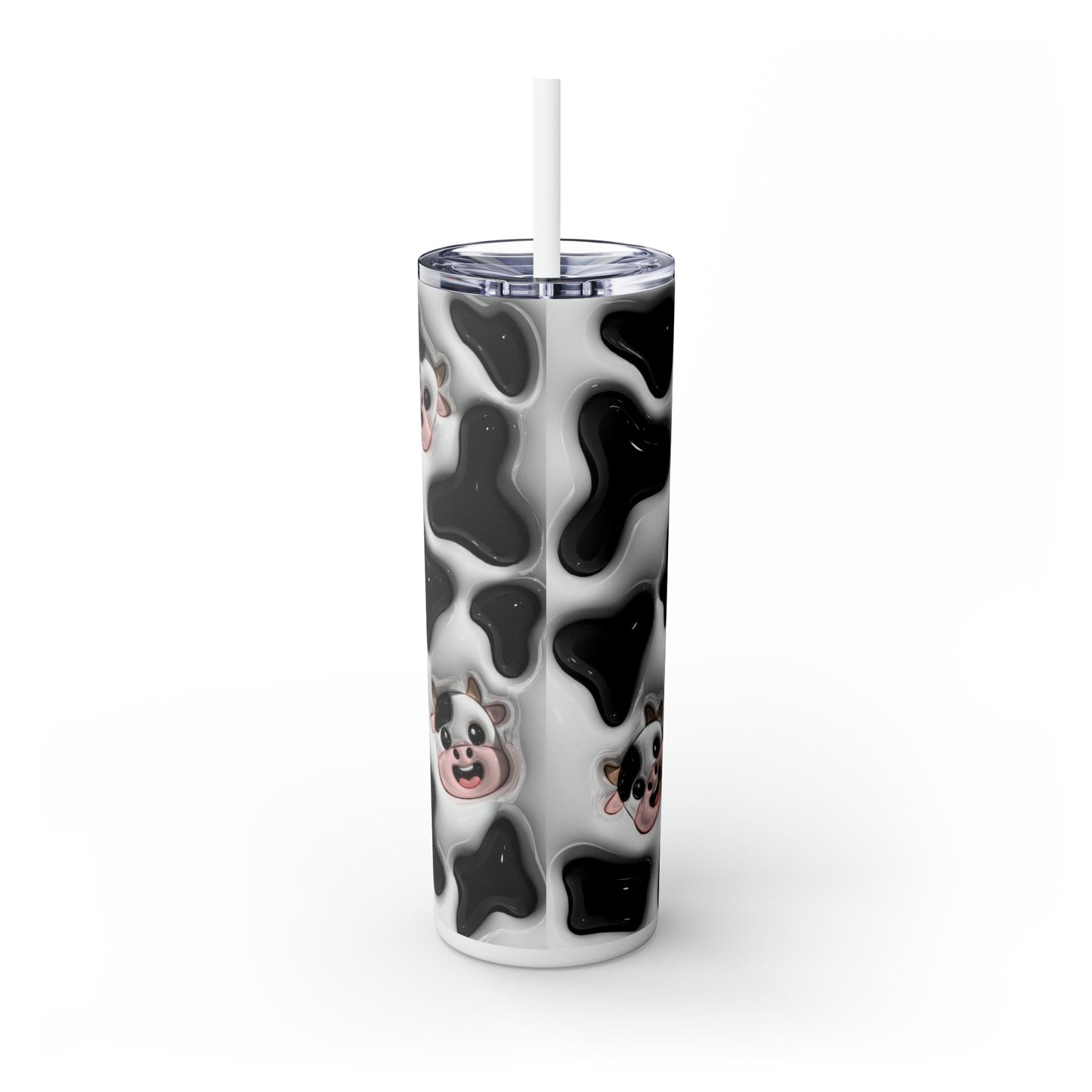 Little Moo-dy Cow 3D Puffy Skinny Tumbler with Straw, 20oz - Moon & Starr Handcrafted Jewelry && More!