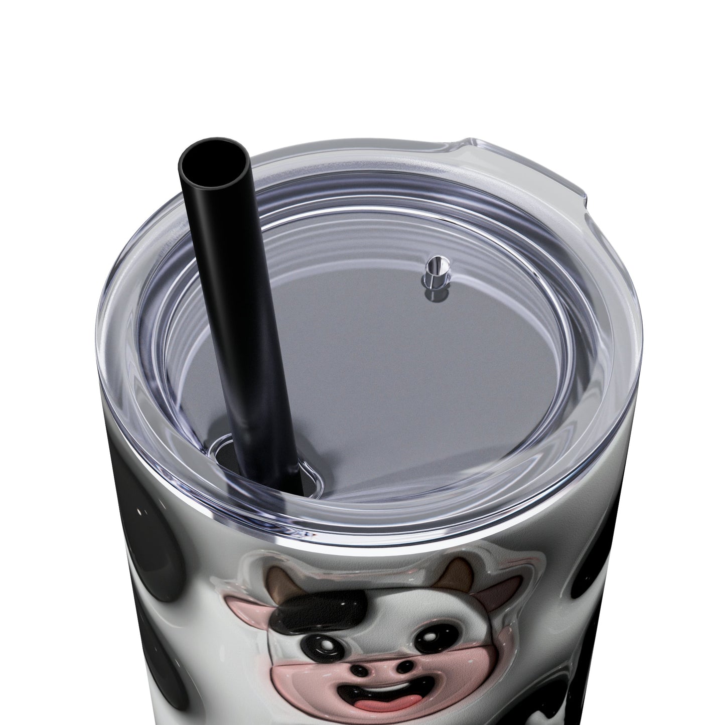 Little Moo-dy Cow 3D Puffy Skinny Tumbler with Straw, 20oz - Moon & Starr Handcrafted Jewelry && More!