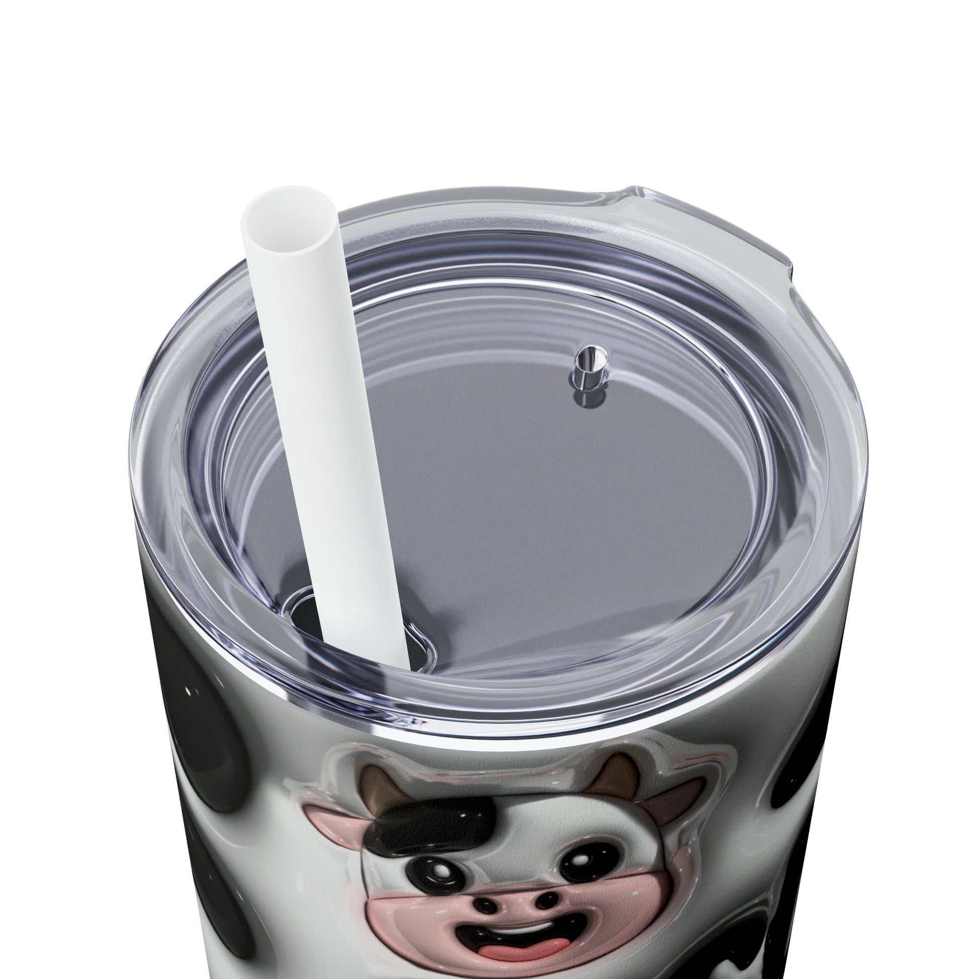 Little Moo-dy Cow 3D Puffy Skinny Tumbler with Straw, 20oz - Moon & Starr Handcrafted Jewelry && More!