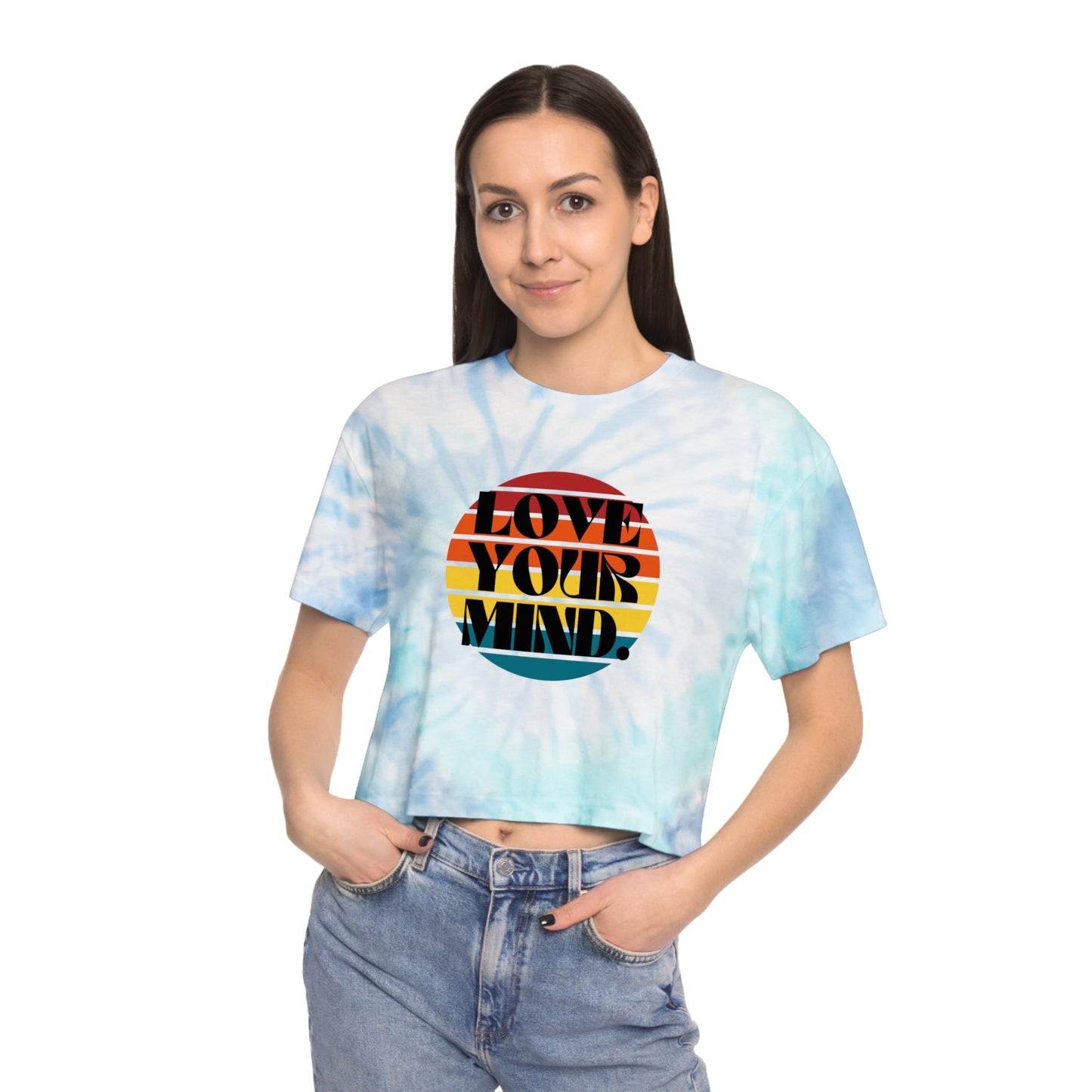 "Love your mind" Women's Tie-Dye Crop Tee - Moon & Starr Handcrafted Jewelry && More!