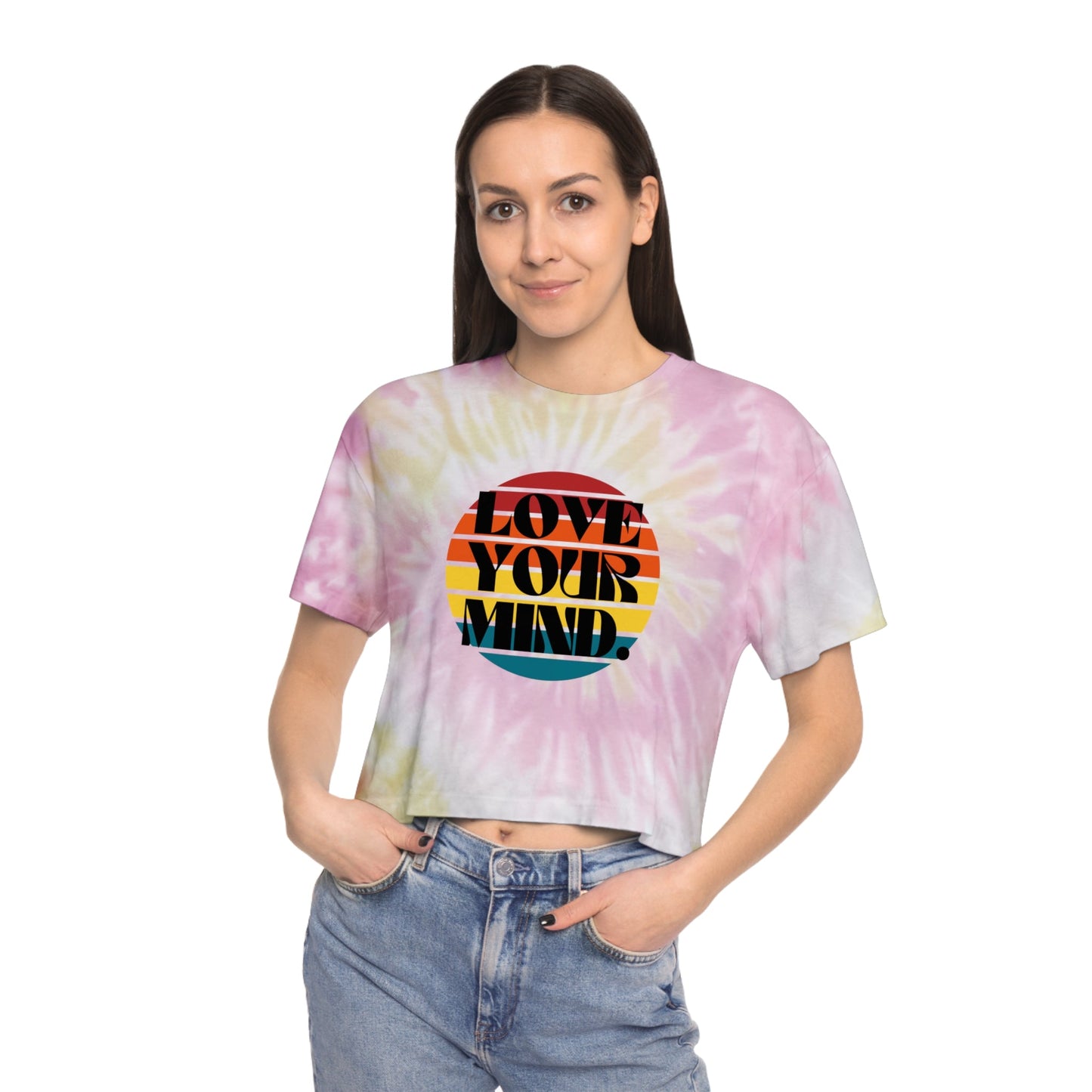 "Love your mind" Women's Tie-Dye Crop Tee - Moon & Starr Handcrafted Jewelry && More!