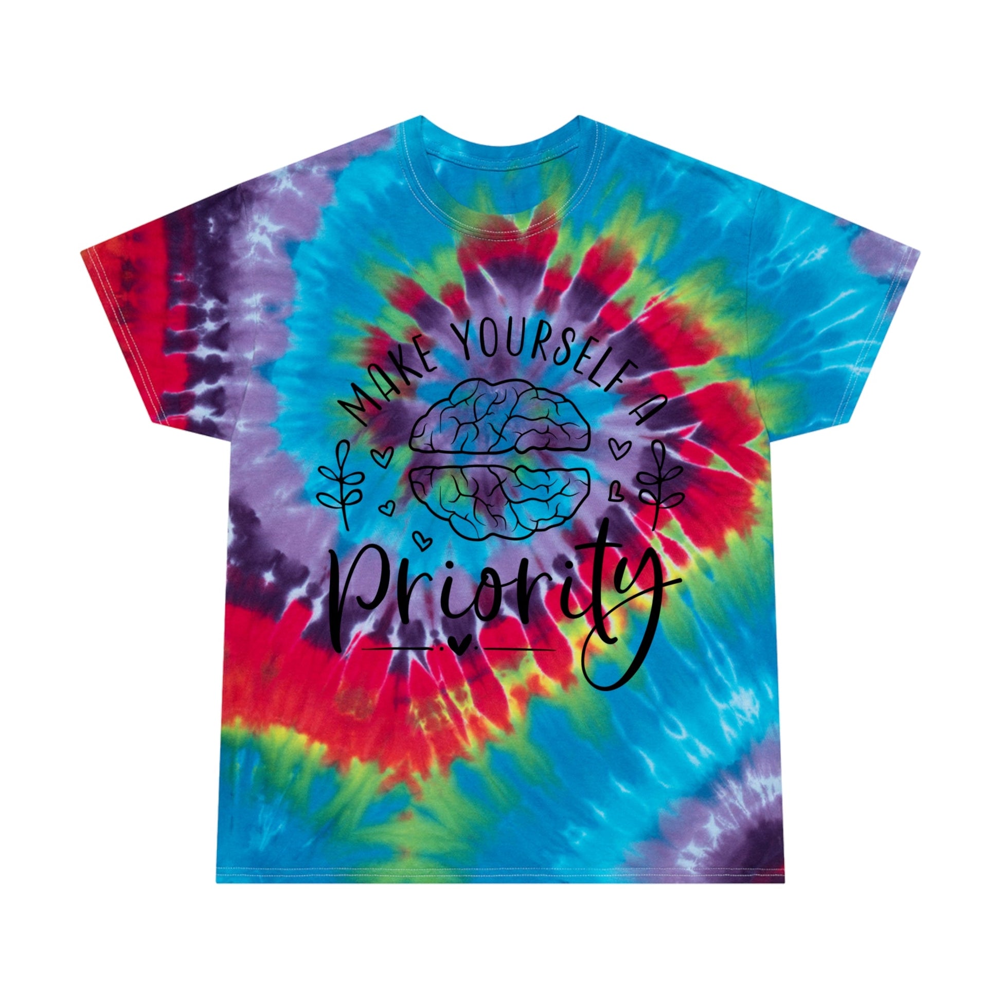 "Make yourself a priority" Tie-Dye Tee, Spiral - Moon & Starr Handcrafted Jewelry && More!