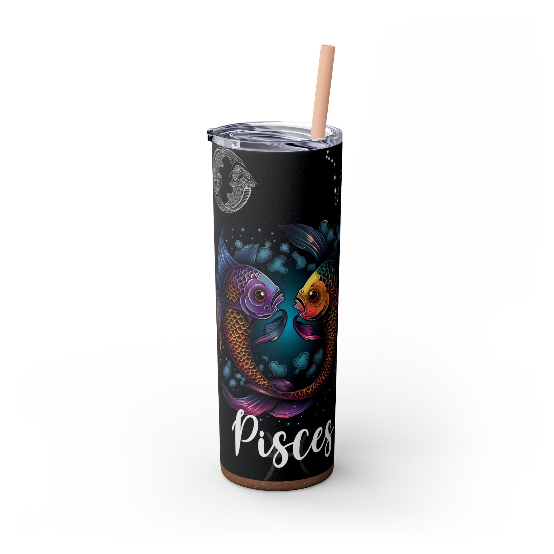 Pisces Nutrition Facts Skinny Tumbler with Straw, 20oz - Moon & Starr Handcrafted Jewelry && More!