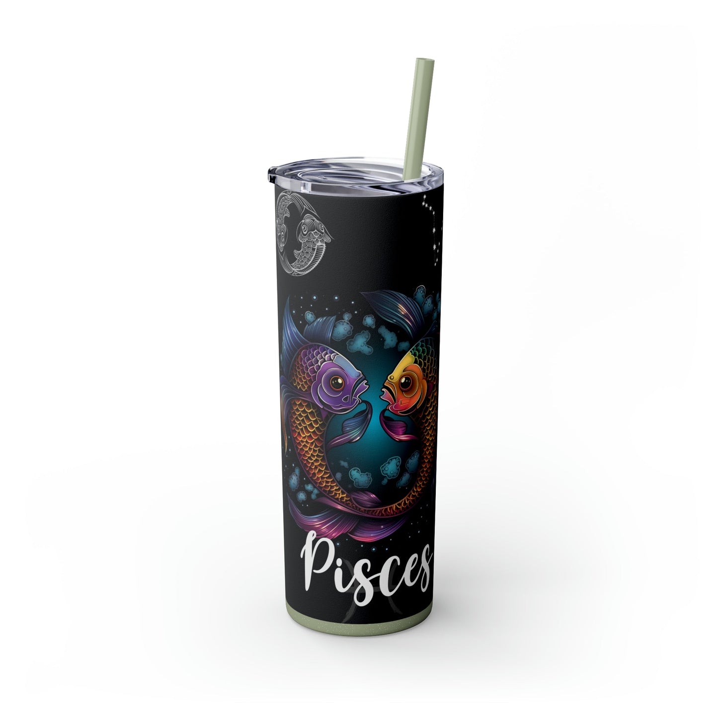 Pisces Nutrition Facts Skinny Tumbler with Straw, 20oz - Moon & Starr Handcrafted Jewelry && More!