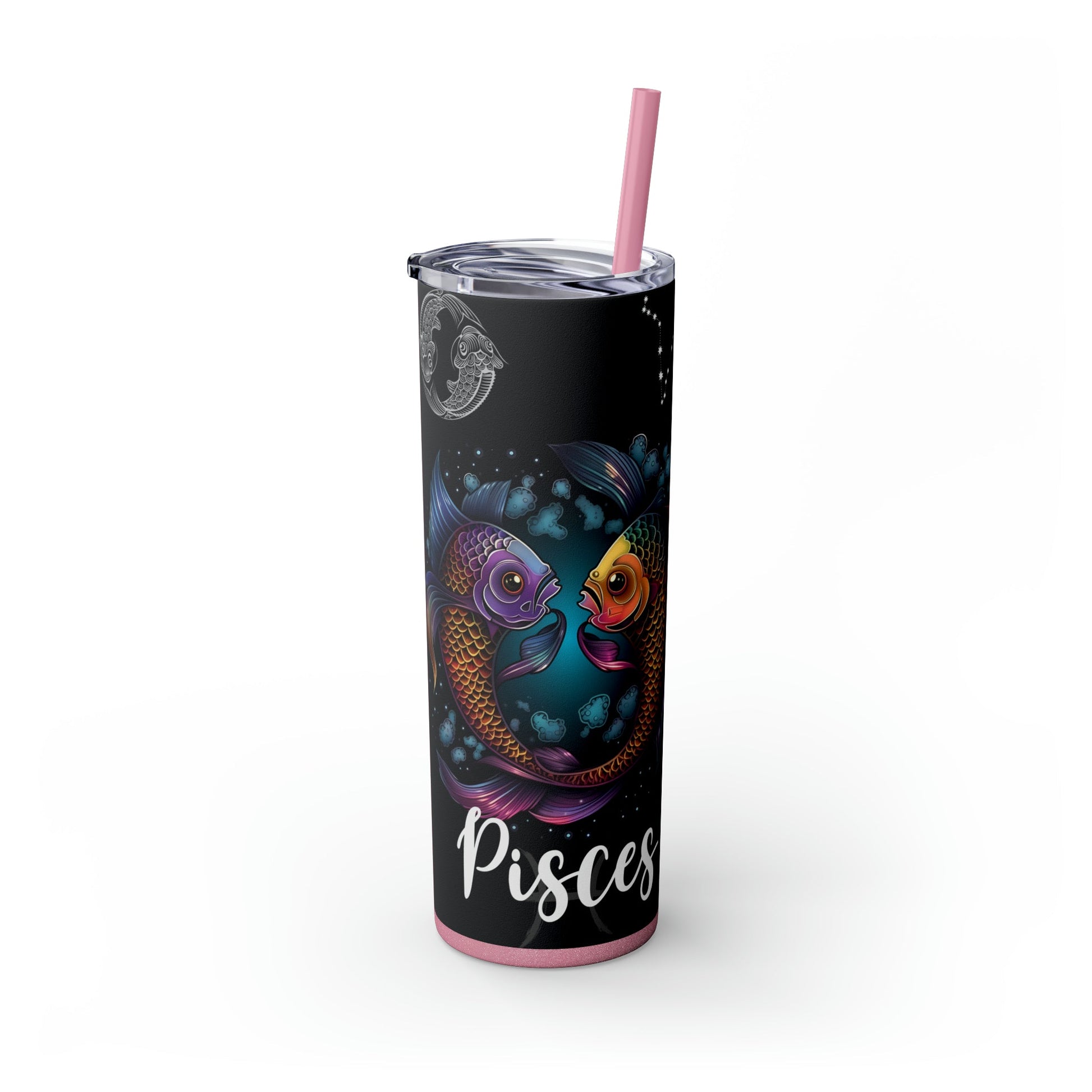 Pisces Nutrition Facts Skinny Tumbler with Straw, 20oz - Moon & Starr Handcrafted Jewelry && More!