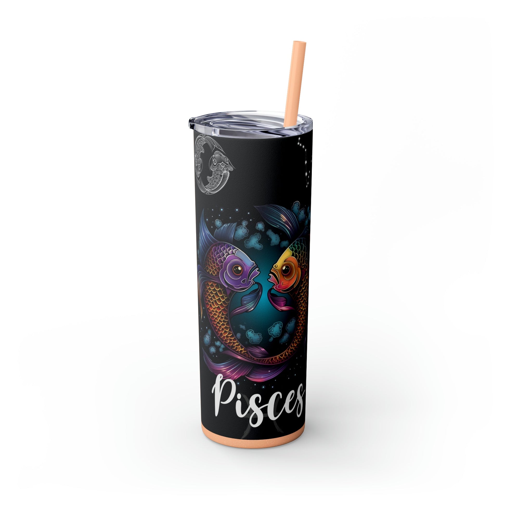 Pisces Nutrition Facts Skinny Tumbler with Straw, 20oz - Moon & Starr Handcrafted Jewelry && More!