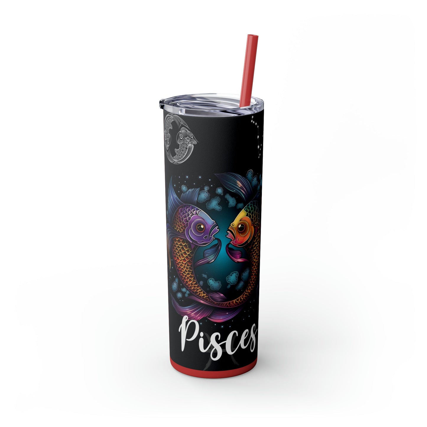 Pisces Nutrition Facts Skinny Tumbler with Straw, 20oz - Moon & Starr Handcrafted Jewelry && More!