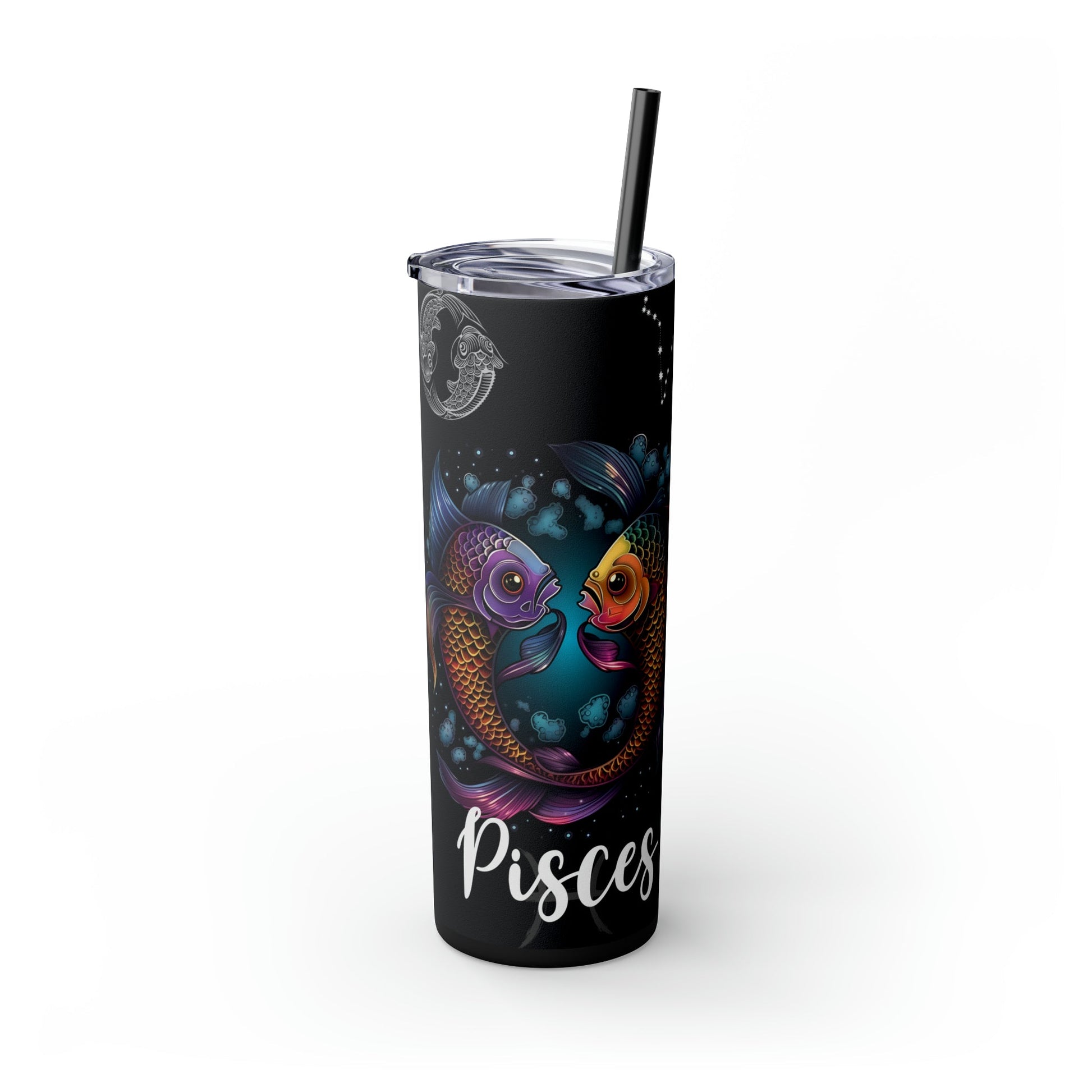 Pisces Nutrition Facts Skinny Tumbler with Straw, 20oz - Moon & Starr Handcrafted Jewelry && More!