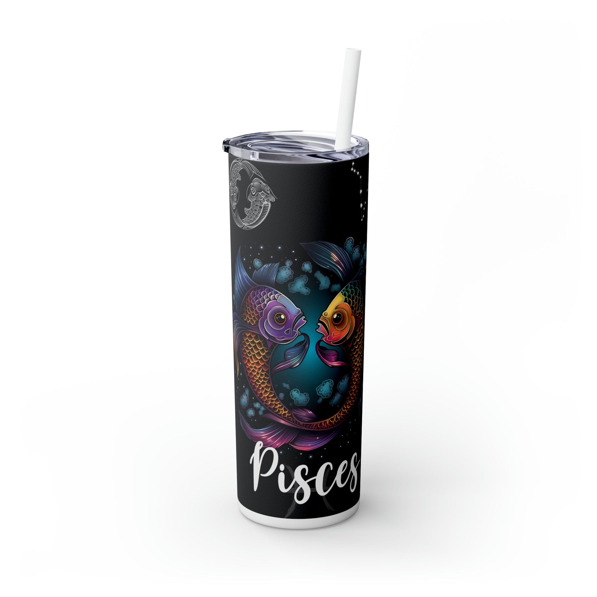 Pisces Nutrition Facts Skinny Tumbler with Straw, 20oz - Moon & Starr Handcrafted Jewelry && More!