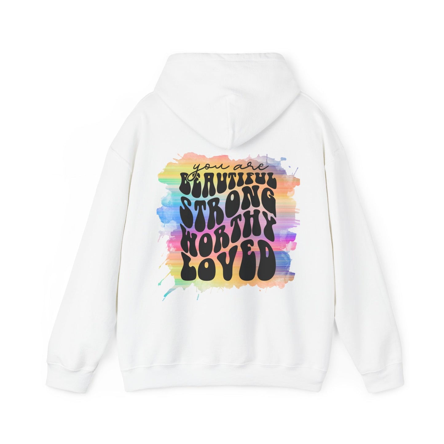 Rainbow Affirmations Unisex Heavy Blend™ Hooded Sweatshirt - Moon & Starr Handcrafted Jewelry && More!