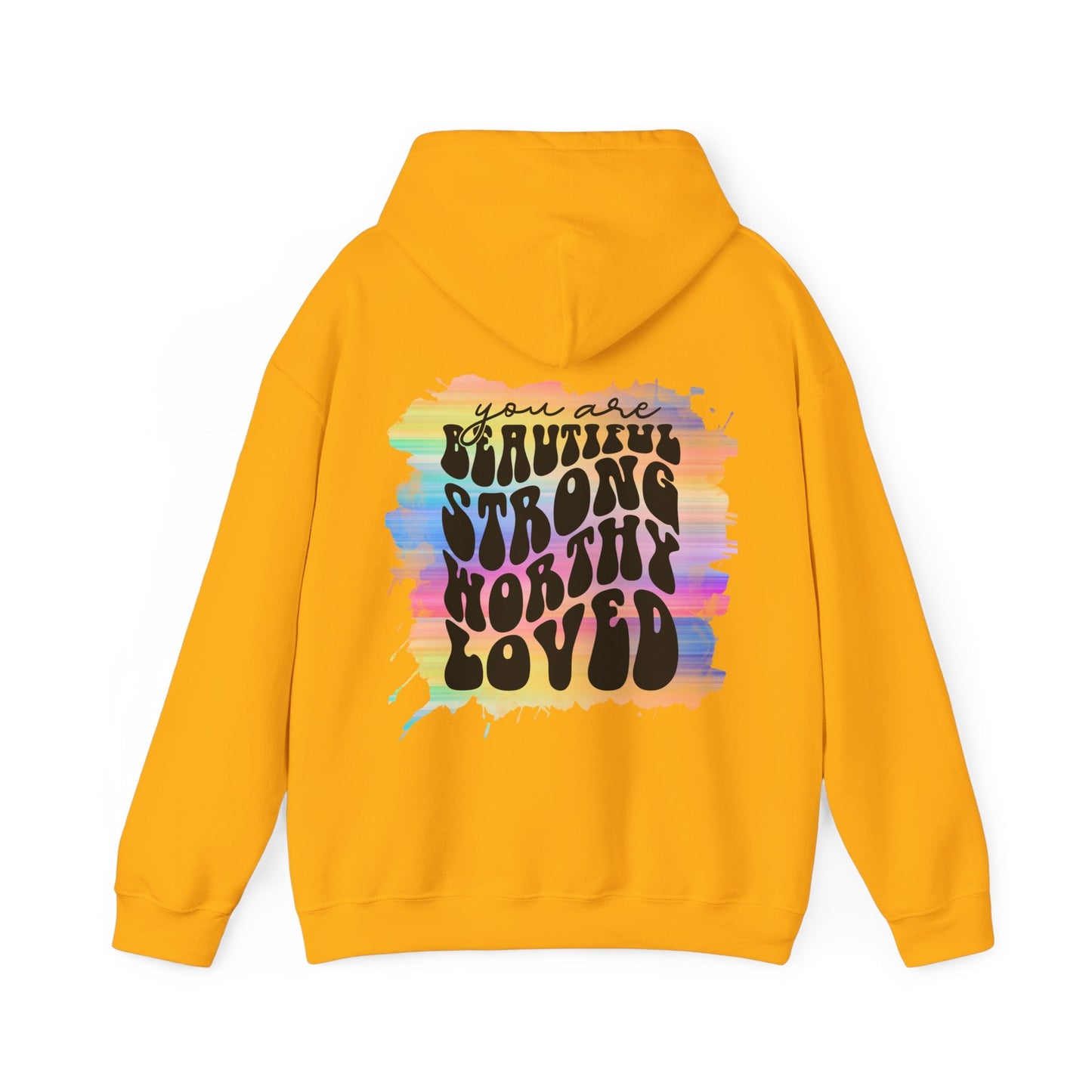 Rainbow Affirmations Unisex Heavy Blend™ Hooded Sweatshirt - Moon & Starr Handcrafted Jewelry && More!