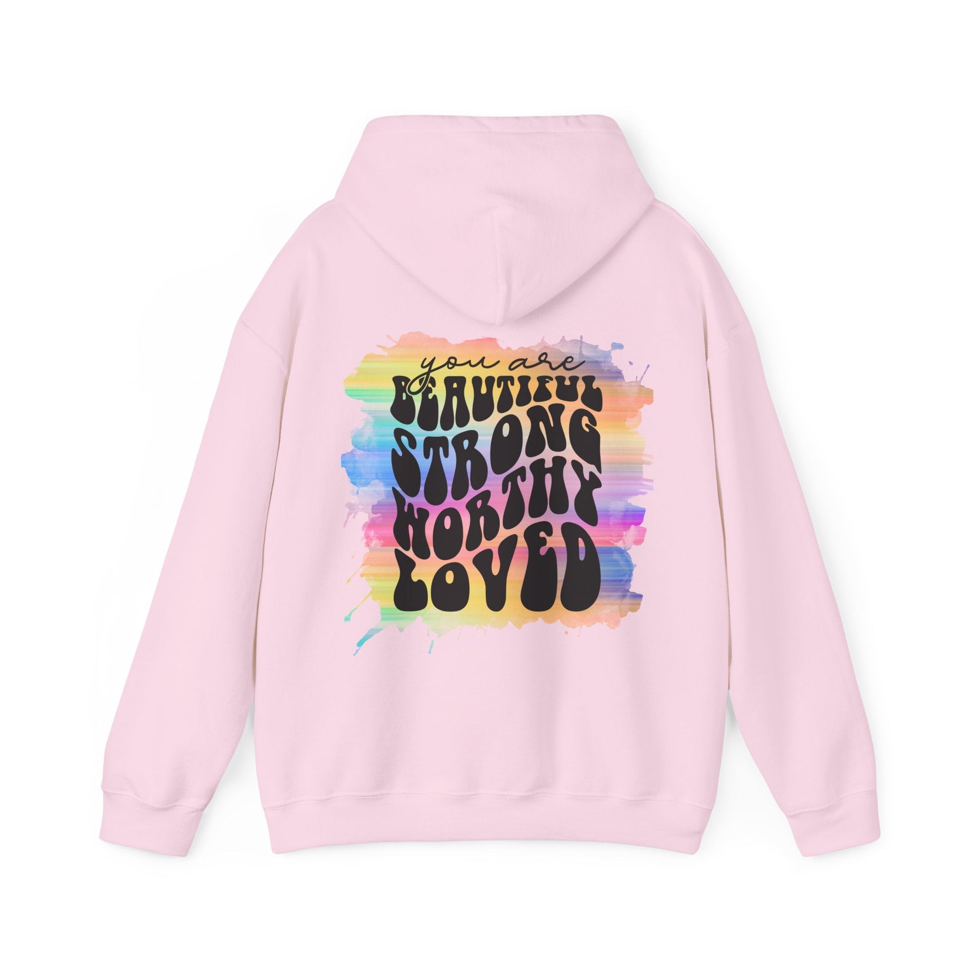 Rainbow Affirmations Unisex Heavy Blend™ Hooded Sweatshirt - Moon & Starr Handcrafted Jewelry && More!