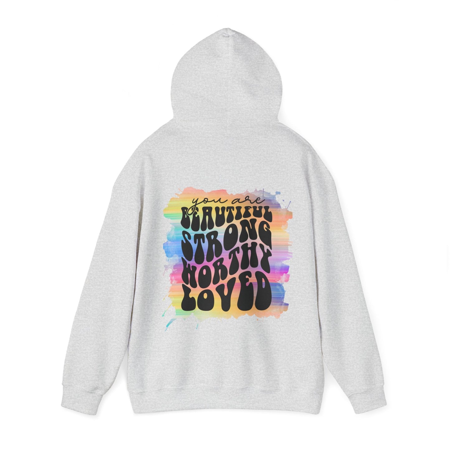 Rainbow Affirmations Unisex Heavy Blend™ Hooded Sweatshirt - Moon & Starr Handcrafted Jewelry && More!