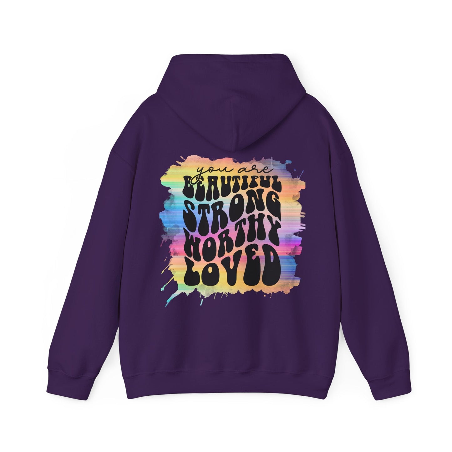 Rainbow Affirmations Unisex Heavy Blend™ Hooded Sweatshirt - Moon & Starr Handcrafted Jewelry && More!