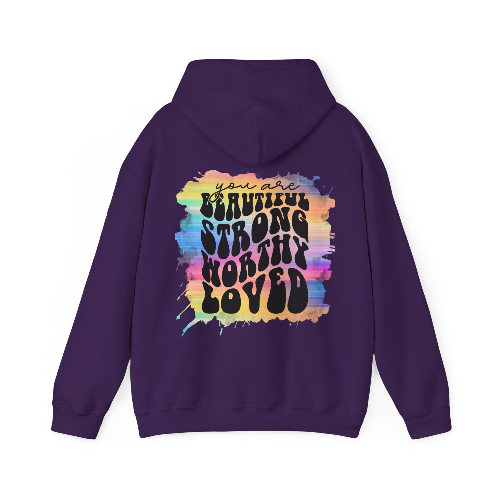 Rainbow Affirmations Unisex Heavy Blend™ Hooded Sweatshirt - Moon & Starr Handcrafted Jewelry && More!