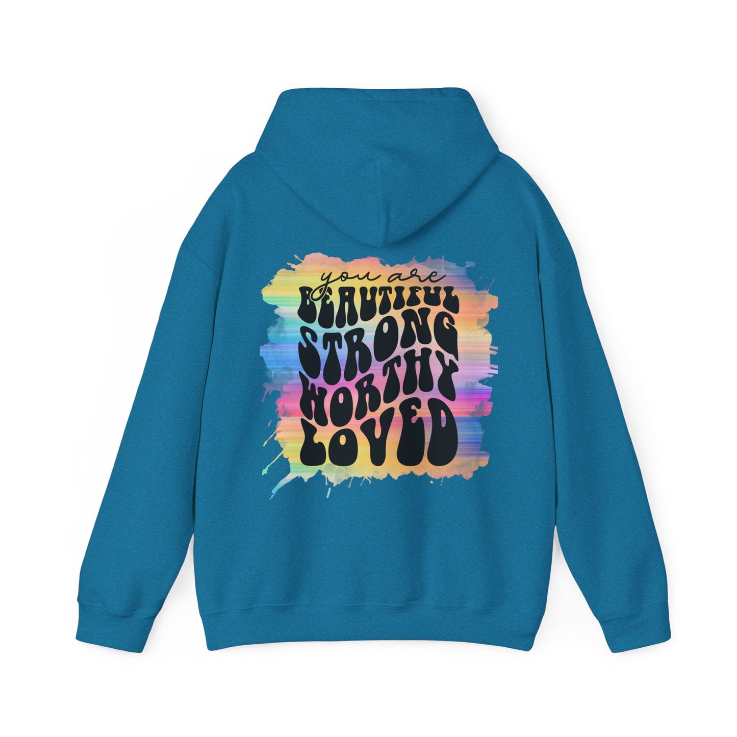 Rainbow Affirmations Unisex Heavy Blend™ Hooded Sweatshirt - Moon & Starr Handcrafted Jewelry && More!